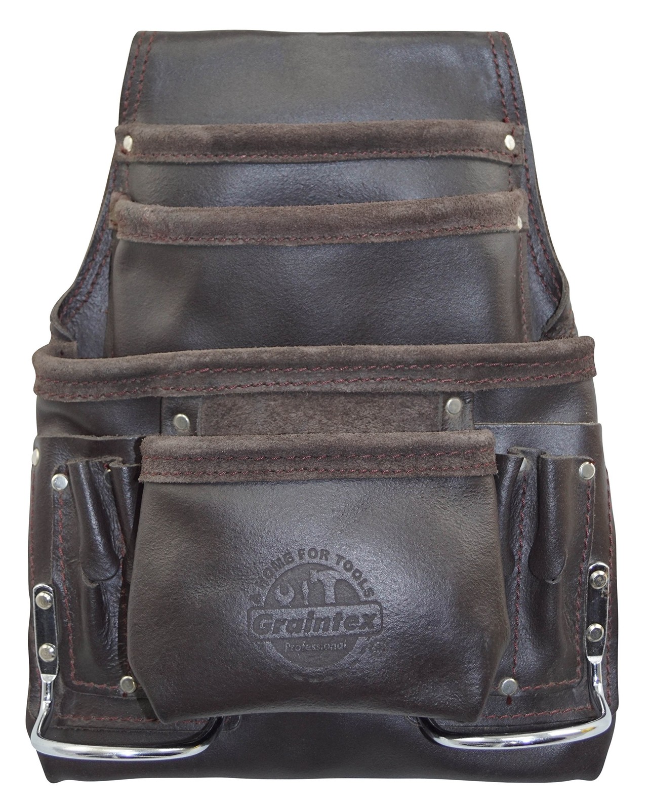Graintex PS1234 10 Pocket Tool Pouch Oil Tanned Leather for Brown