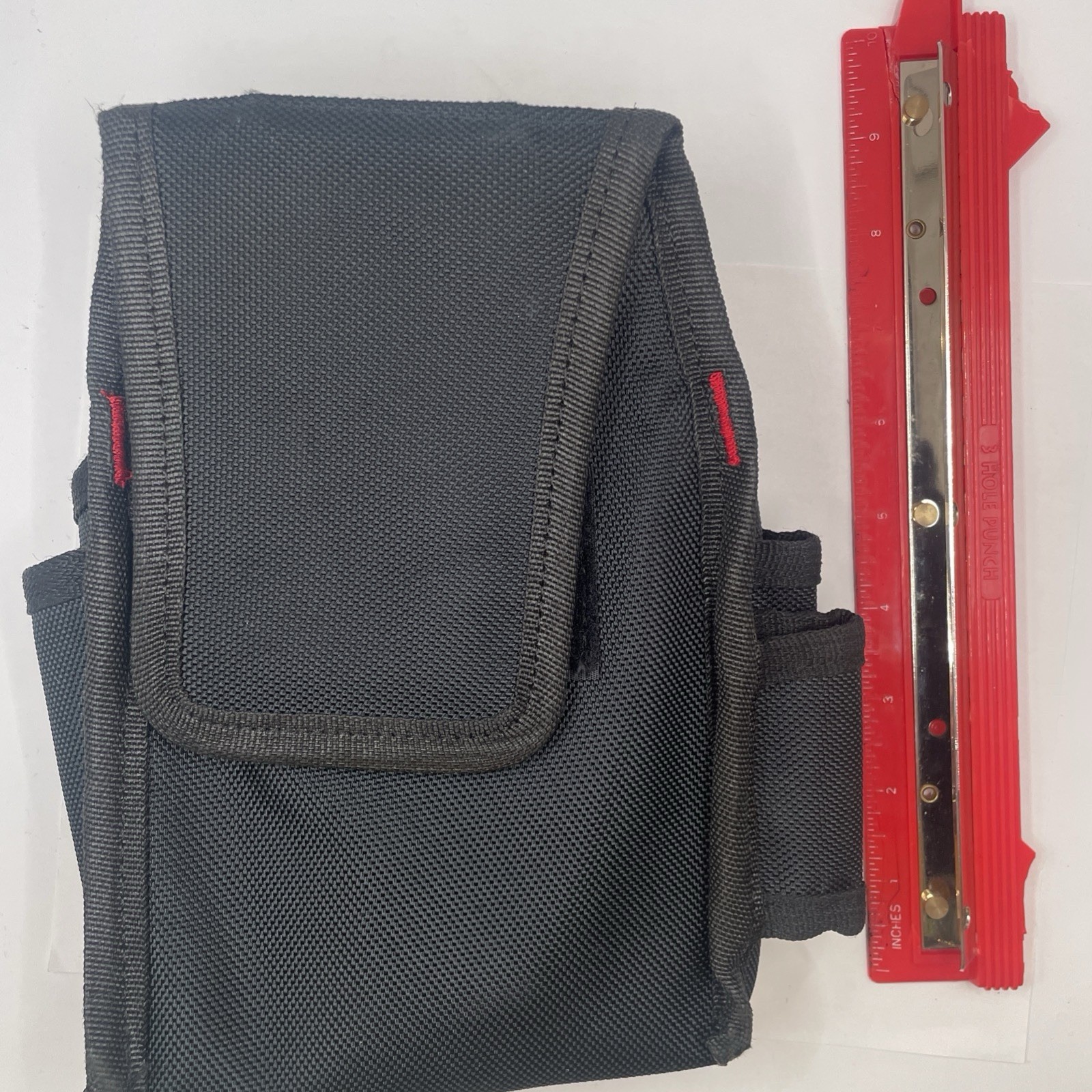 Husky Maintenance Tool Belt Pouch Nylon Polyester Black Back Flap