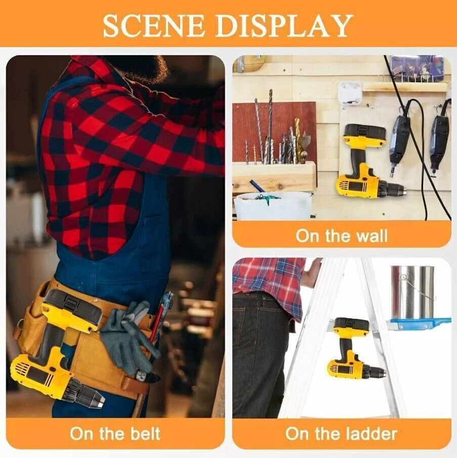 10PCS Belt Clip Hook Cordless Drill Holder w/Screws For Dewalt 18/20V Power Tool