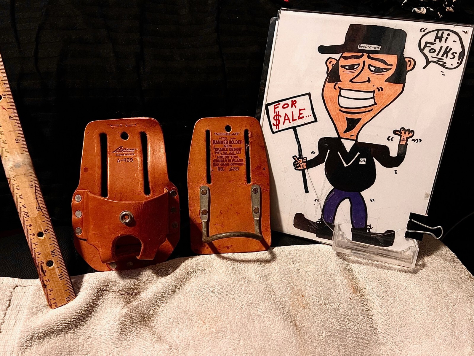 LEATHER ACTION Work Products A-469 & NICHOLAS HAMMER HOLDER #439 LEATHER CHEEP🔨