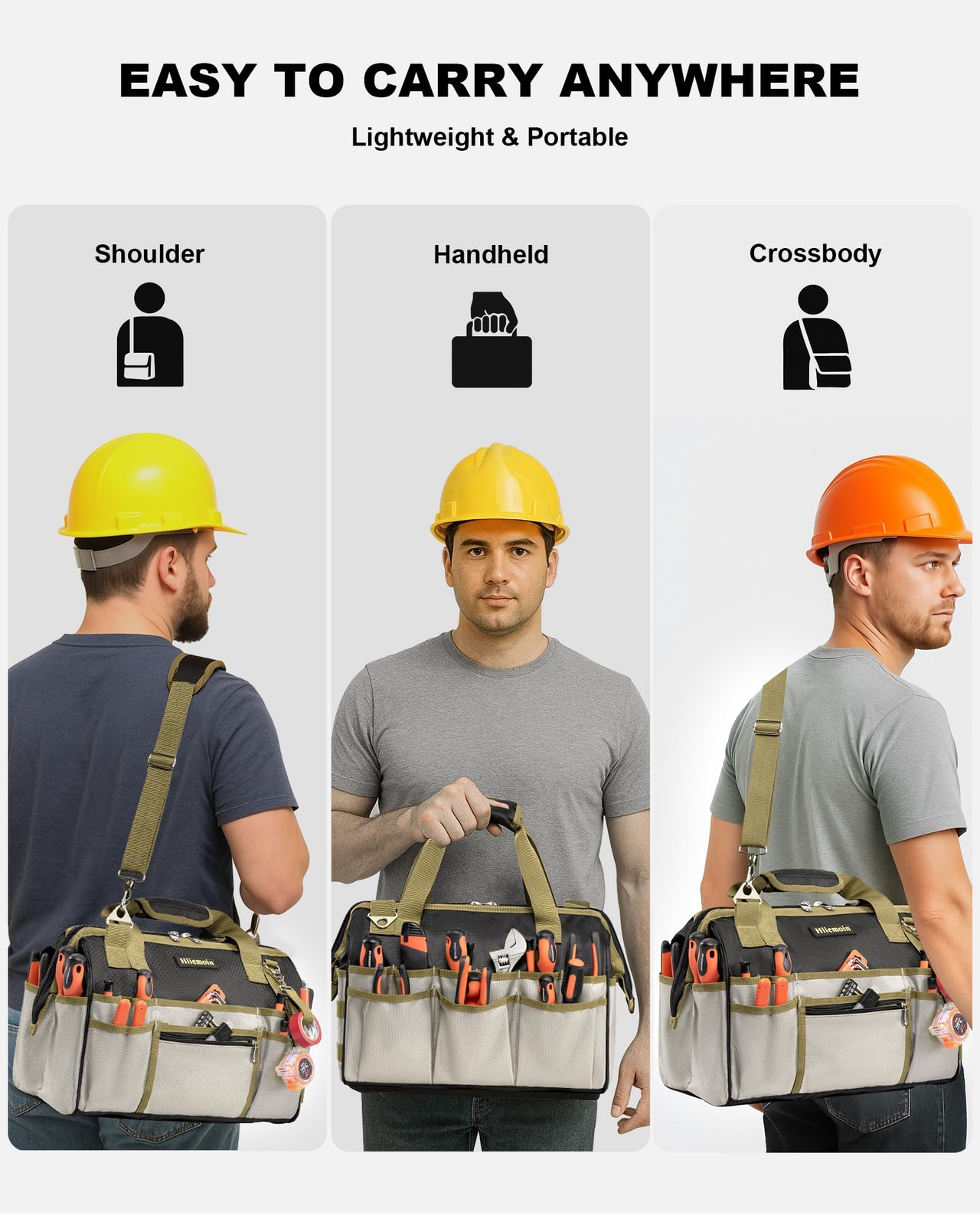 16.5-Inch Heavy Duty Tool Bags for Men, 32-Pocket Large Tool Organizer Storag…