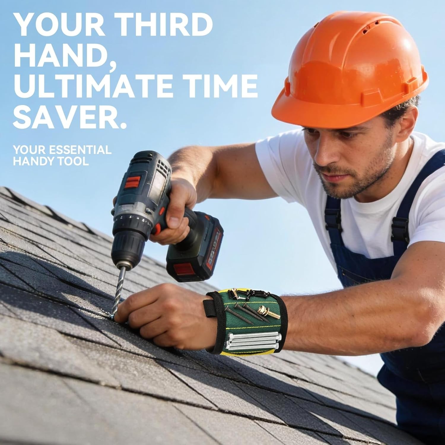 Heavy-Duty Magnetic Tool Wristband with 3 LED Flashlights – Perfect Gift for Men