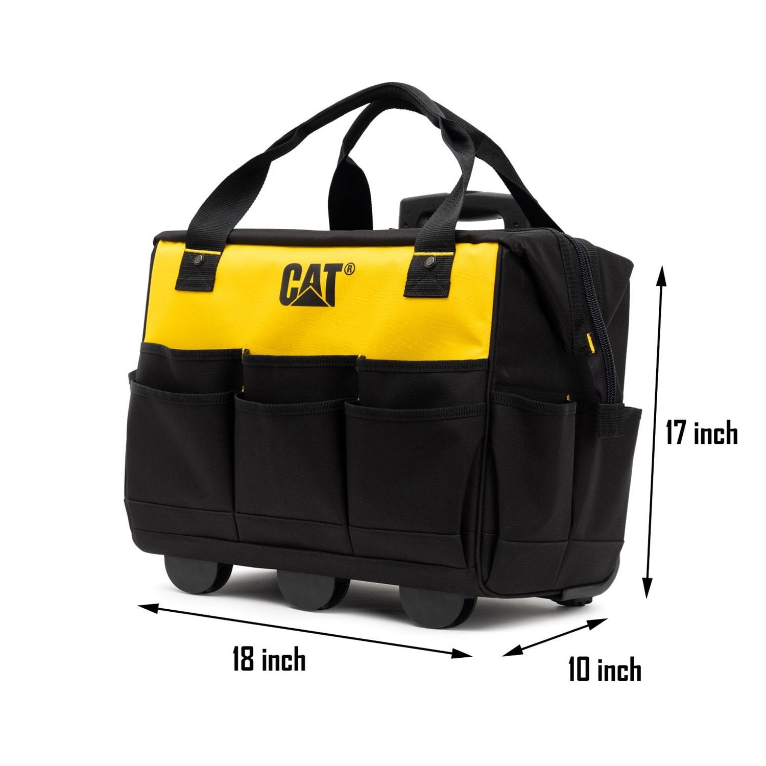 Caterpillar 18-inch Rolling Tool Bag, 75 lbs Capacity, Tool Storage, CAT