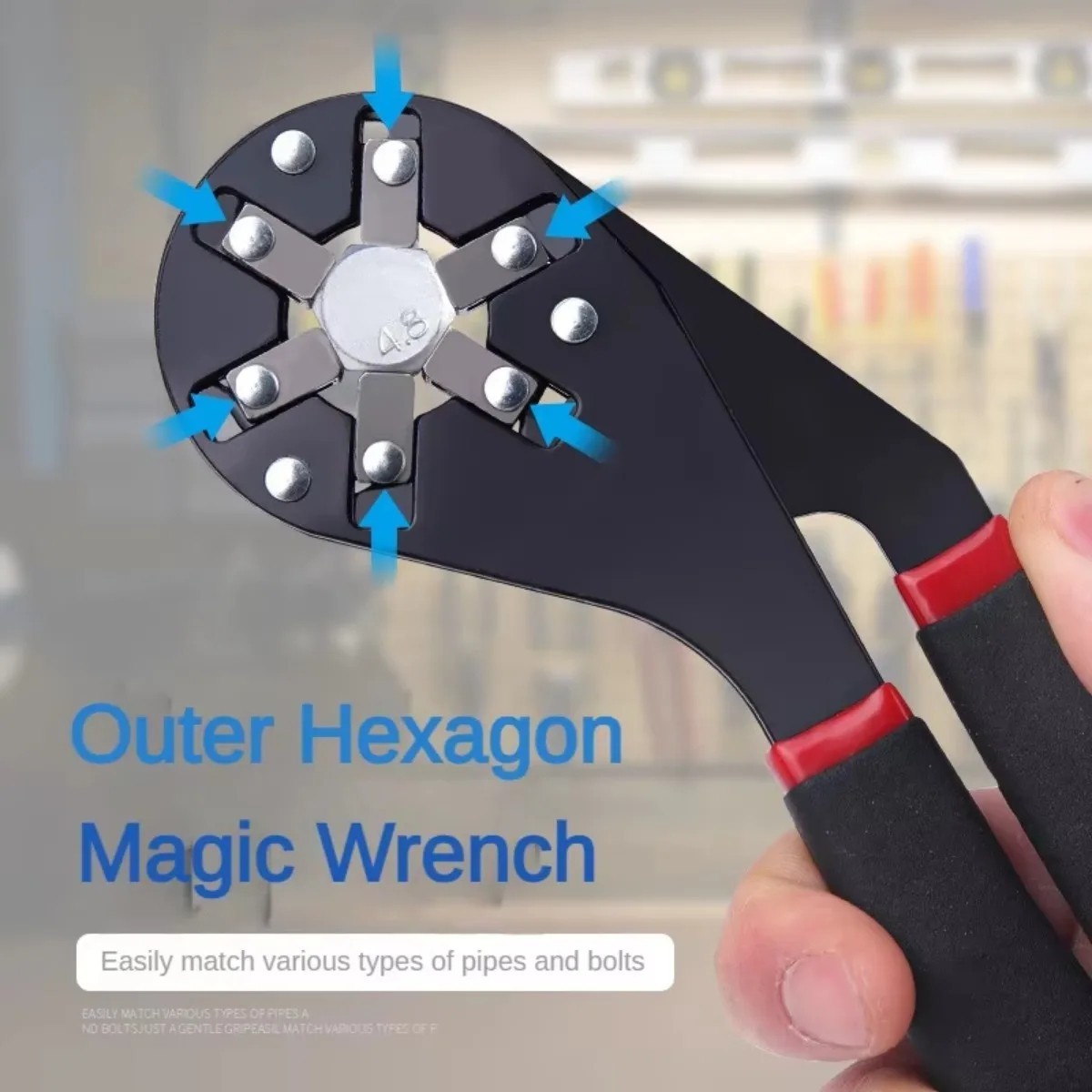 6/8-Inch Magic Wrench Adjustable Multifunctional Hand Tool for Household Mainten