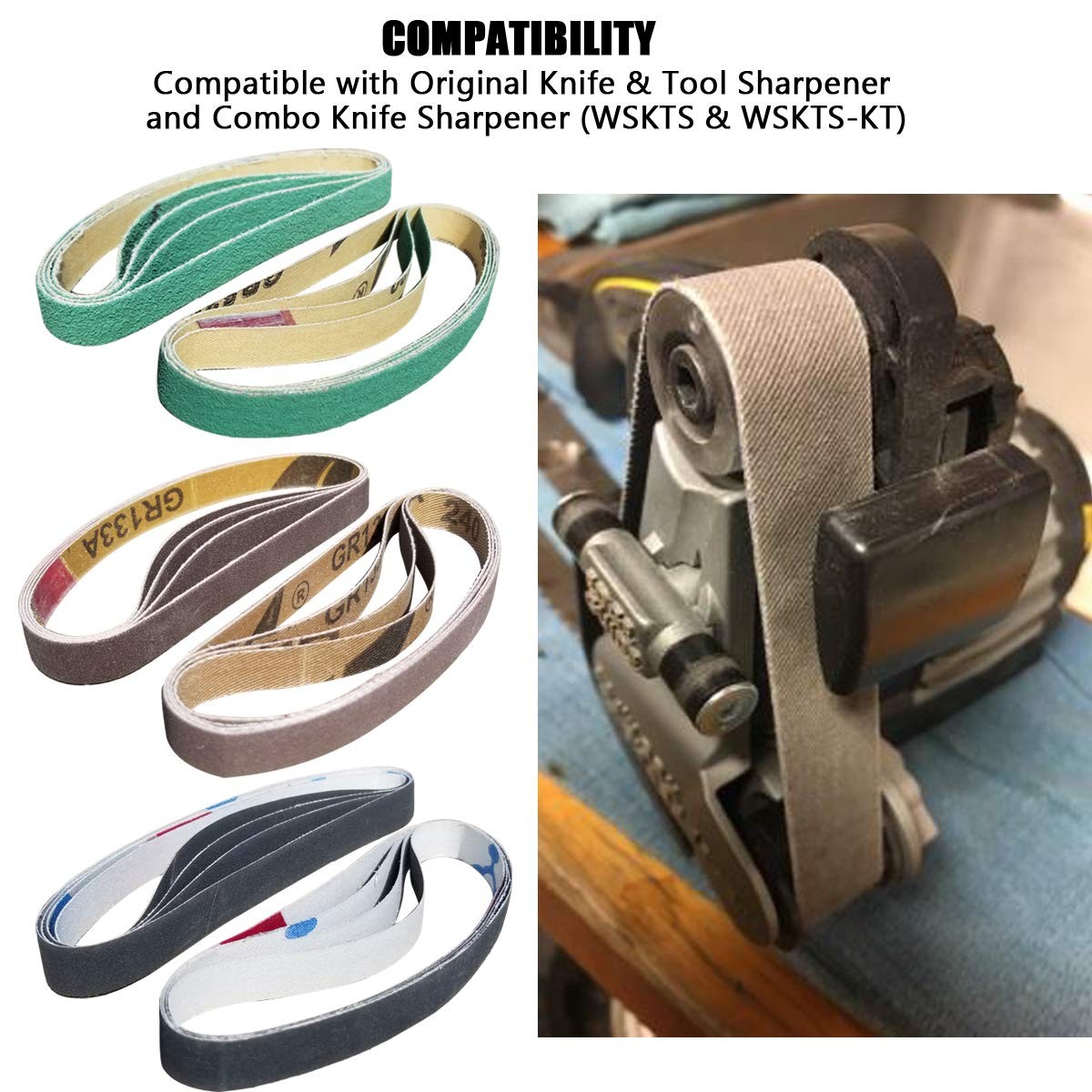 24 Pcs 1/2″ x 12″ Replacement Belt Kit for Work Sharp Original Knife & Tool Shar