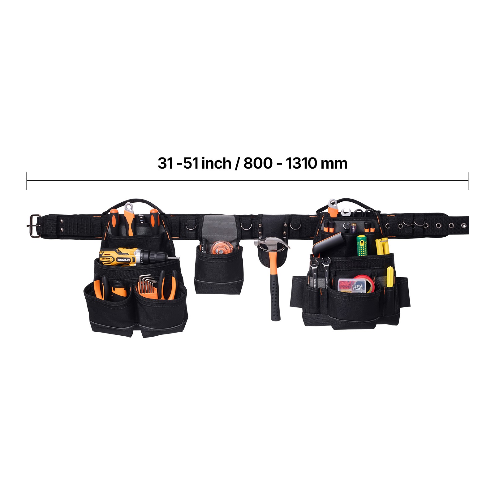 Uimoso Electricians Tool Belt with 18 Pockets for Heavy-Duty Tool Organization