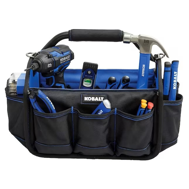 Kobalt Blue Polyester 15-in W x 9-in D x 10-in L Tool tote
