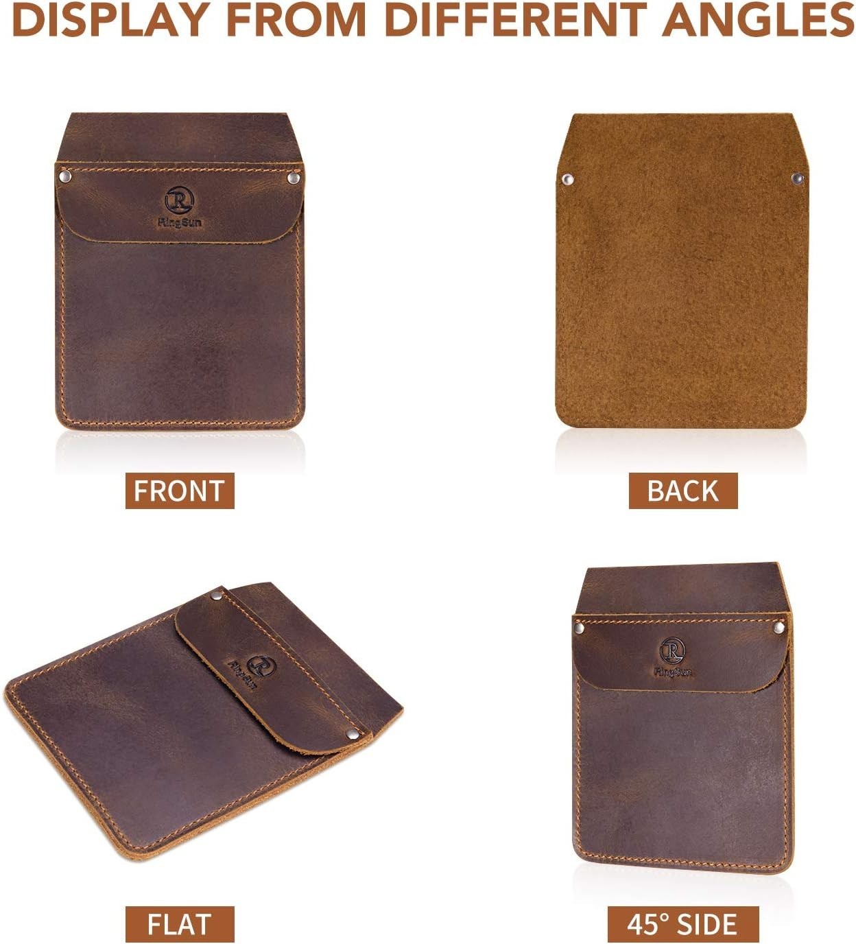 Leather Pocket Protector, Durable Tool Pouch for Men, Fits Jeans and Shirts