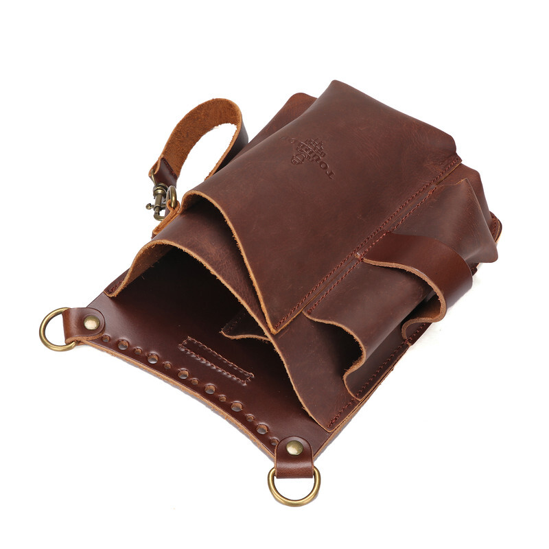 TOURBON Leather EDC Garden Tool Pliers Carry Pouch Belt Bag Phone Case Crossbody