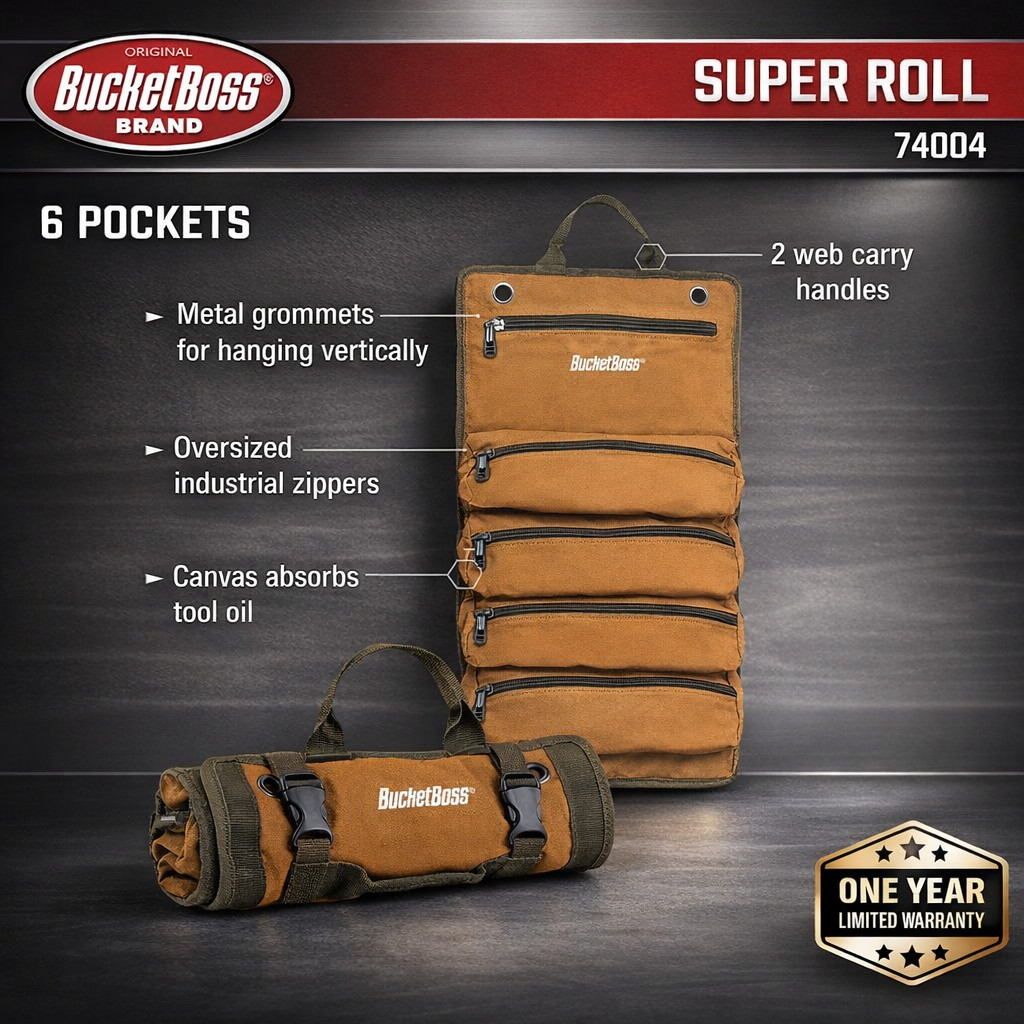 Bucket Boss – Super Roll, Tool Bags – Original Series (74004) , Brown NEW