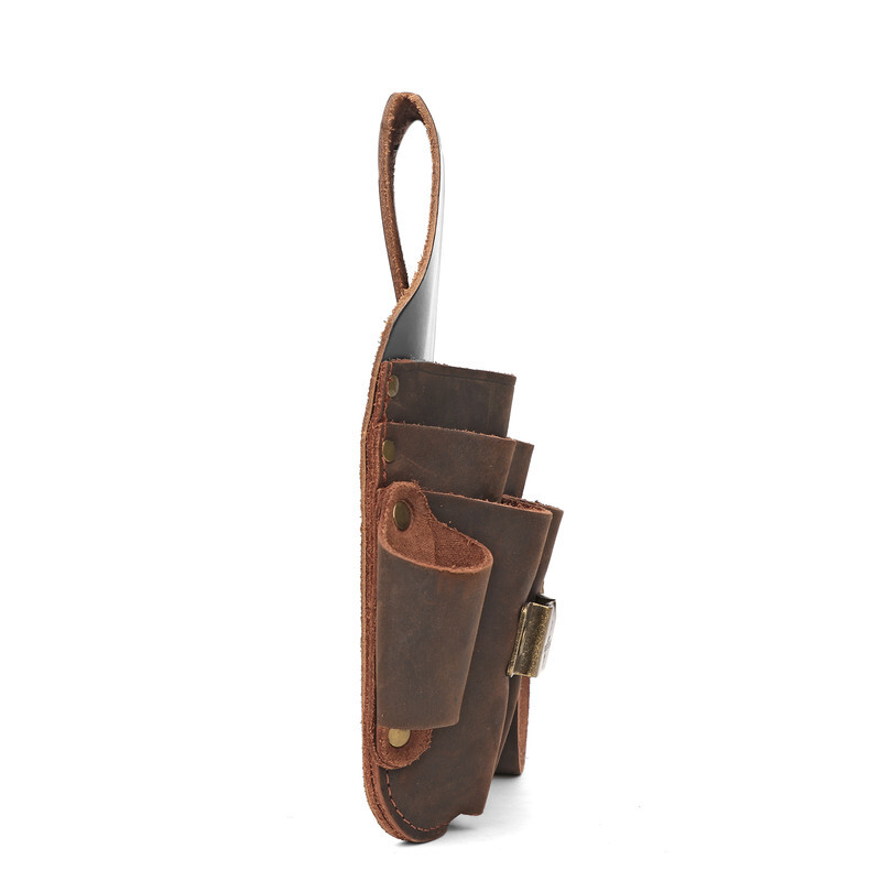 TOURBON Leather 5 in 1 Holster Electric Tape Storage Tools Pouch Belt Holder