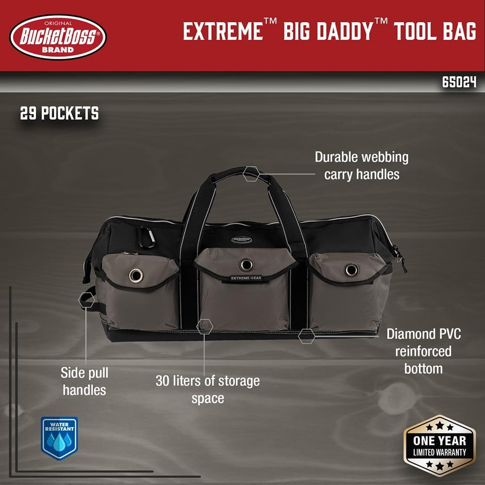 Extreme Big Daddy Tool Bag – Grey & Black, Model 65024