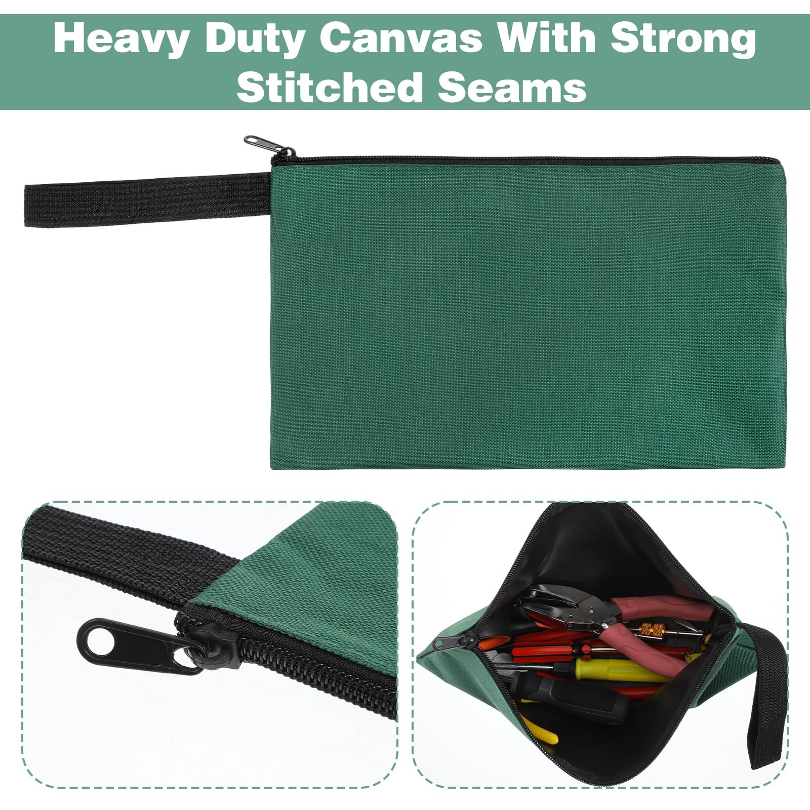 10 PCS Tool Pouches with Zipper, 11.8×6.6 Inch Canvas Tool Pouch Bulk Canvas …