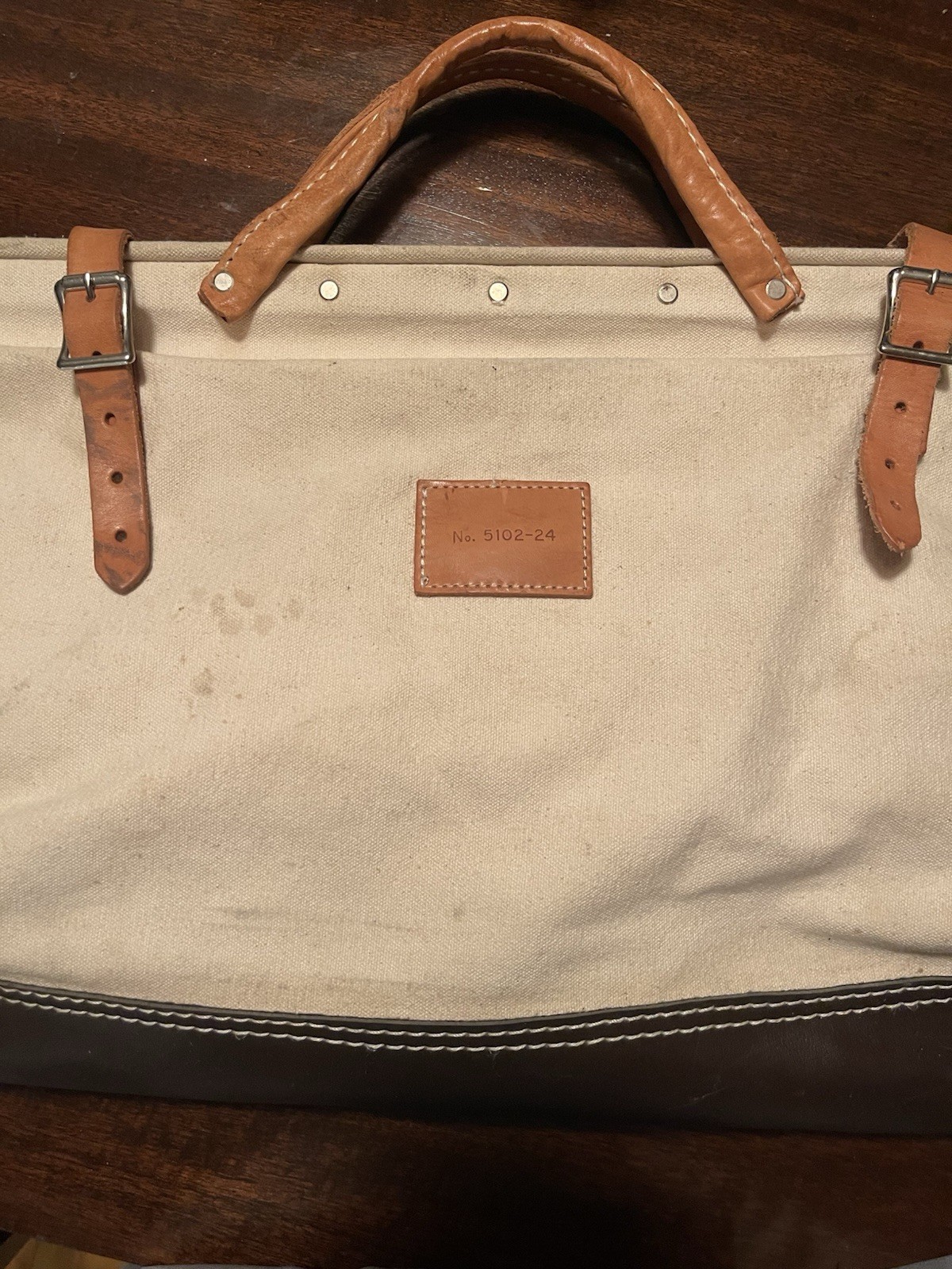 Vintage Klein 5102-24 Canvas Electrition Tool Bag 24” Used (No Label) Leather