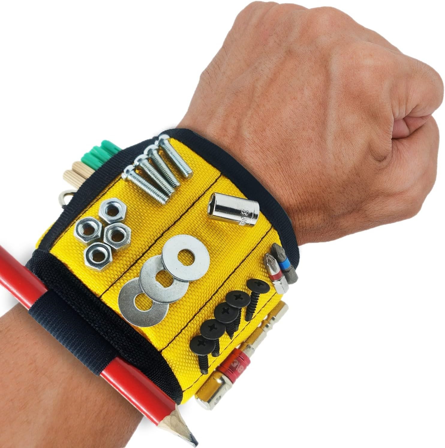MyToolOn Magnetic Wristband with 20 Strong Magnets for Holding hardware & tools