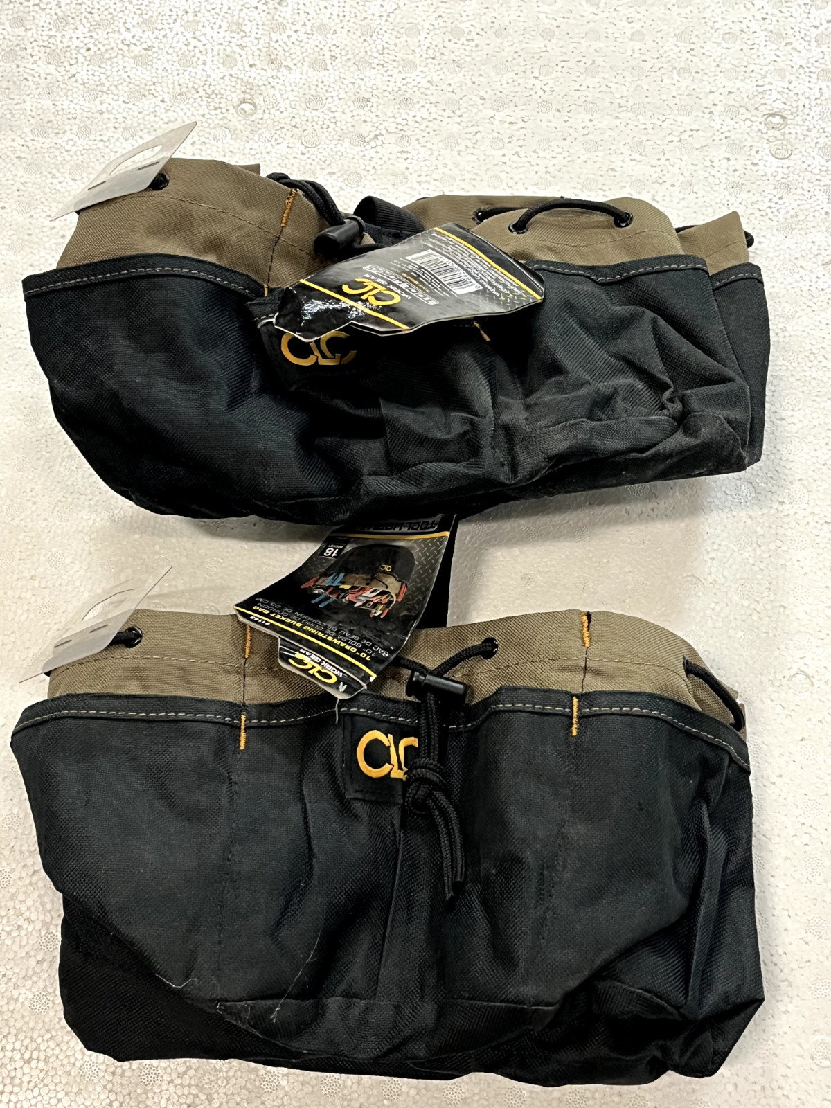 Qty 2 CLC Tool Works #1148 10″ Drawstring Bucket Bag with 18 Pockets NEW L9