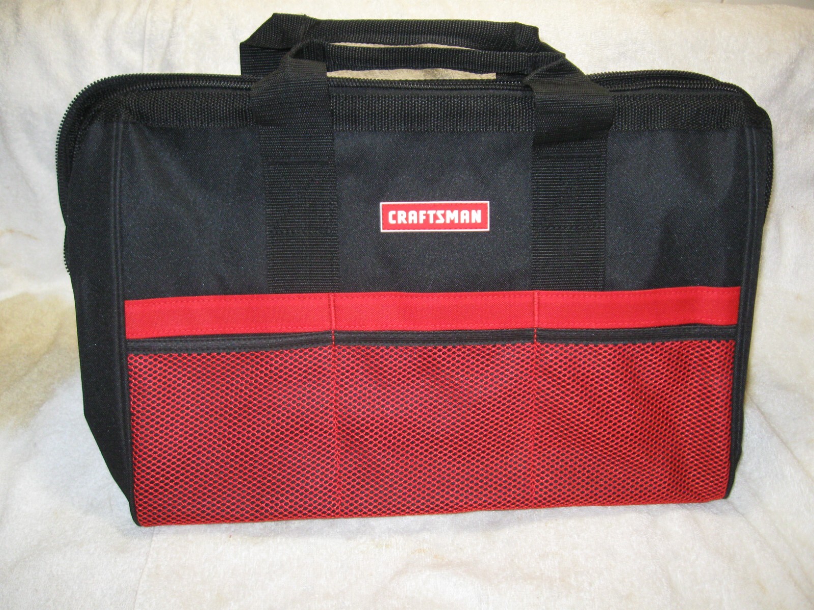 CRAFTSMAN TOOL BAG COMBO 18″ & 13″ 6 Pocket Large Mouth Zippered Tool Bags-Parts