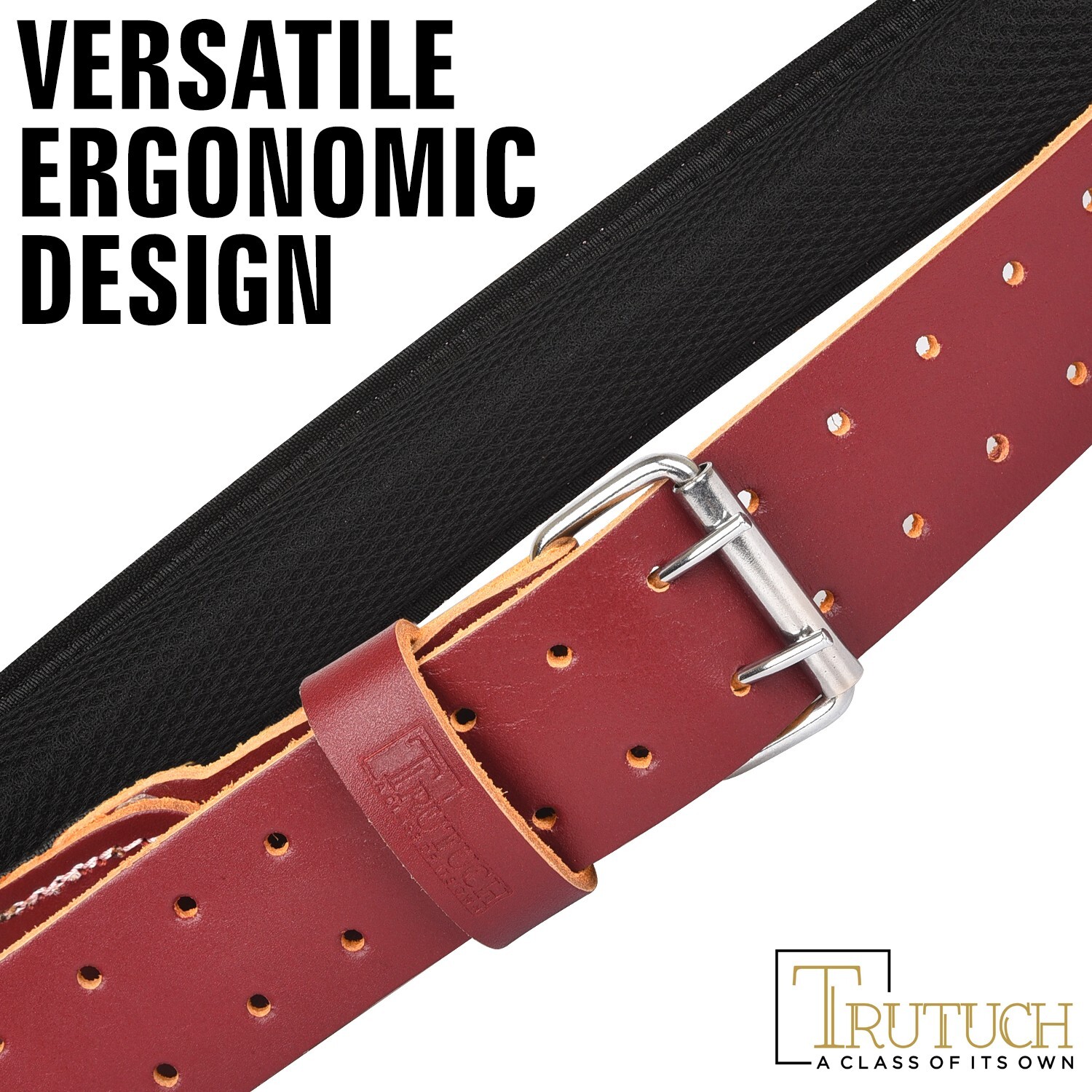 Trutuch Brown Leather Foam Padded Work Belt 2.5″ | Work Tool Belt