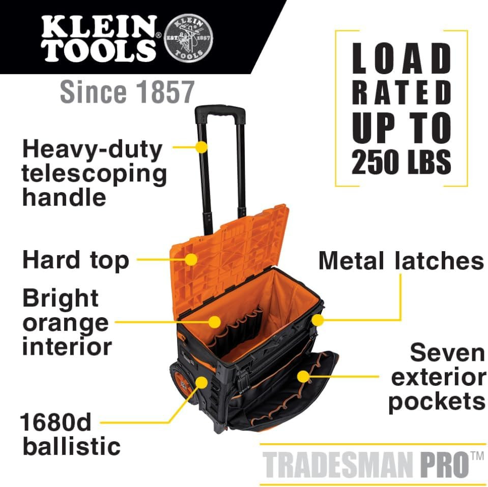 55473RTB Rolling Tool Bag, Tradesman Pro Tool Master, 250Lbs Load Rated