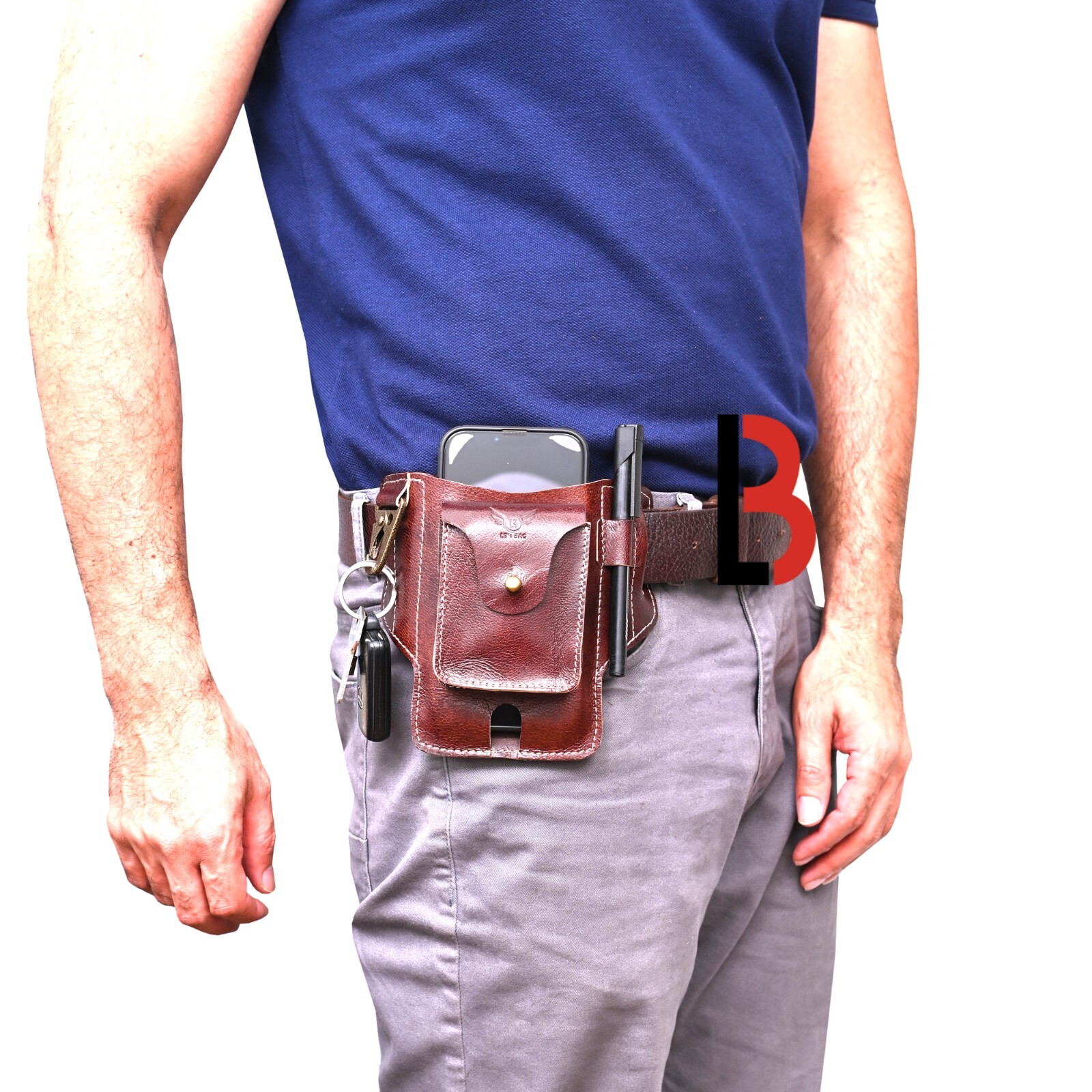 Multitool Belt Sheath Organizer, EDC Belt Holder, Pen Holder and Keychain Clip