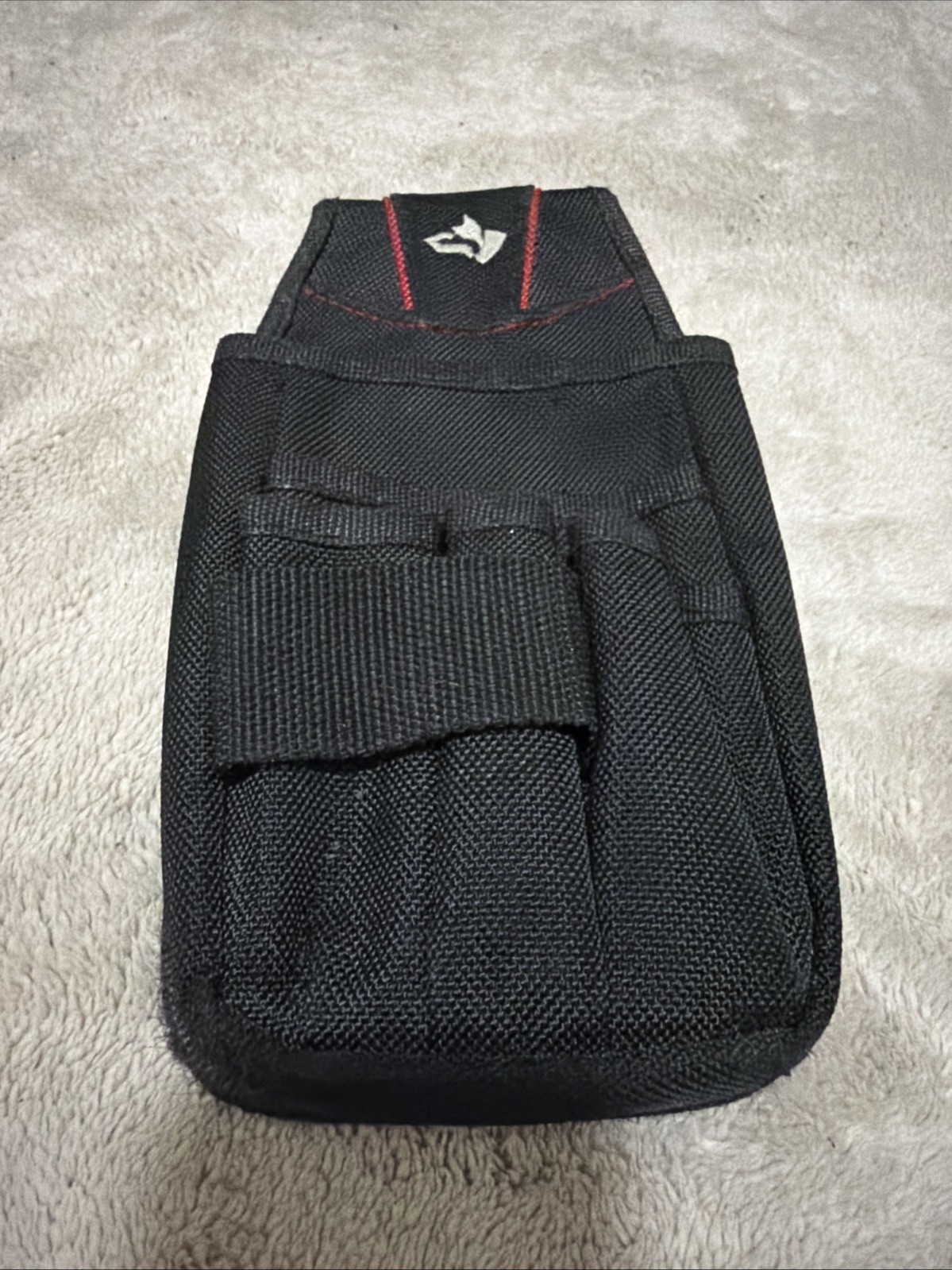 Husky 7 Heavy Duty Interior Storage Pocket Black Utility Tool Belt Pouch