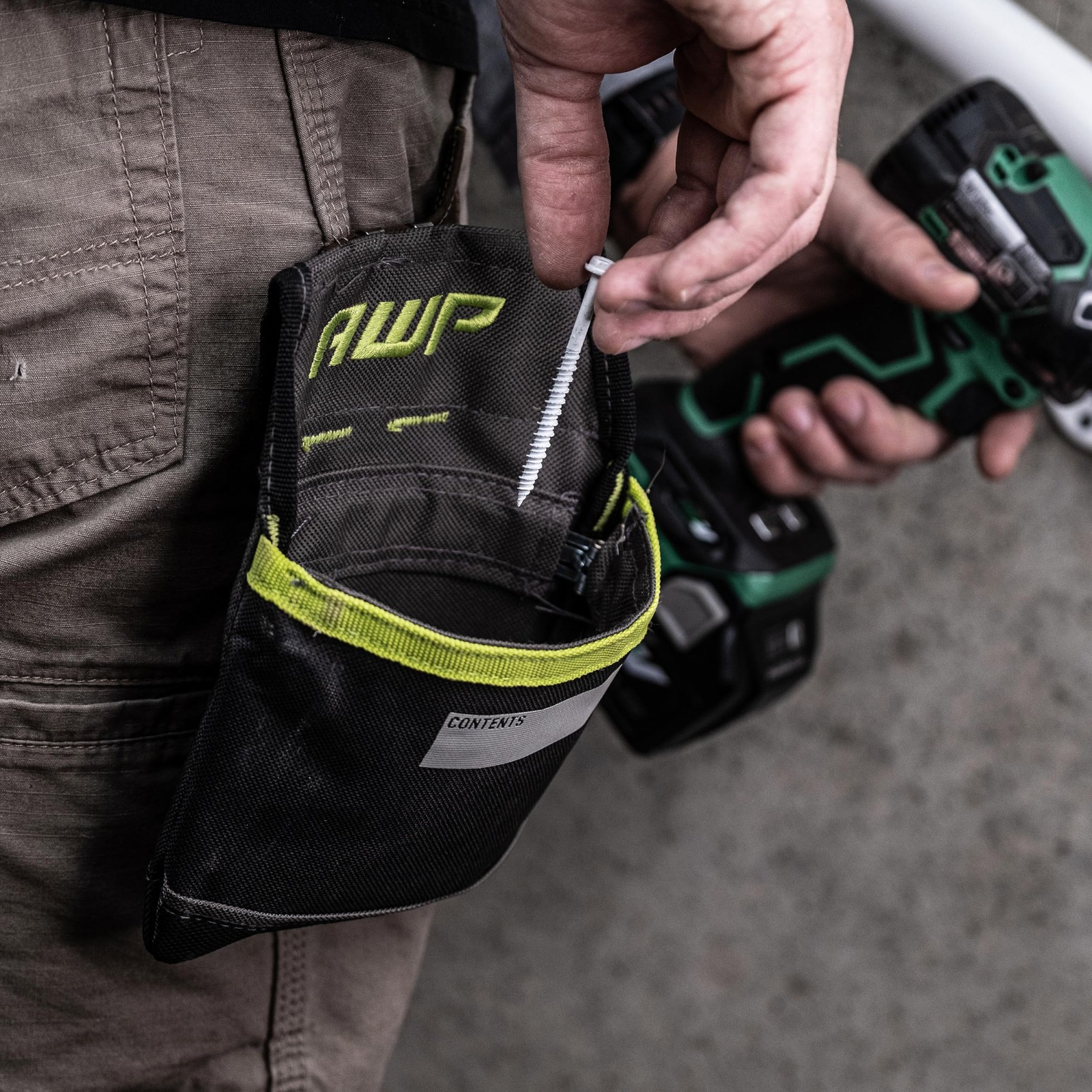 AWP TrapJaw Clip on Fastener Pouch with Spring Loaded Technology Metal Belt Clip