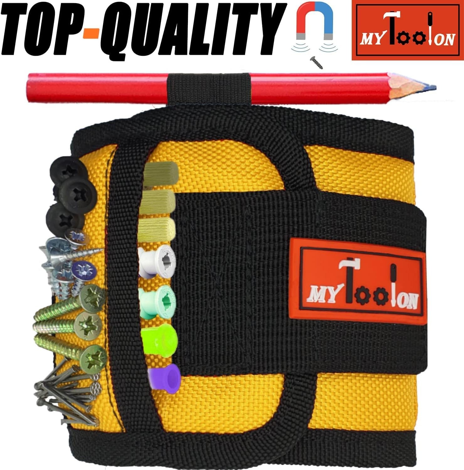 MyToolOn Magnetic Wristband with 20 Strong Magnets for Holding hardware & tools
