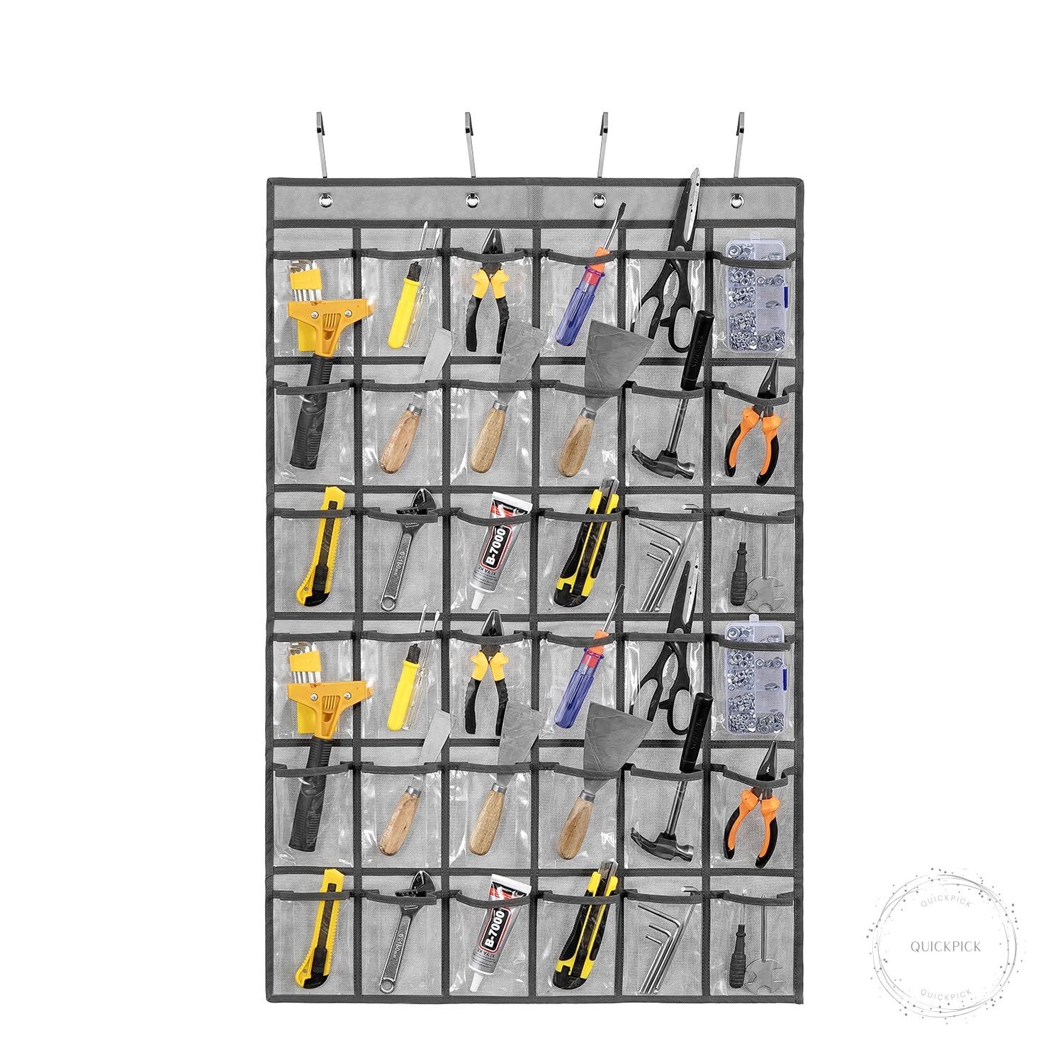 Over Door Hanging Tool Storage Bag Wall Mounted Screw Organizer Garage Accessori