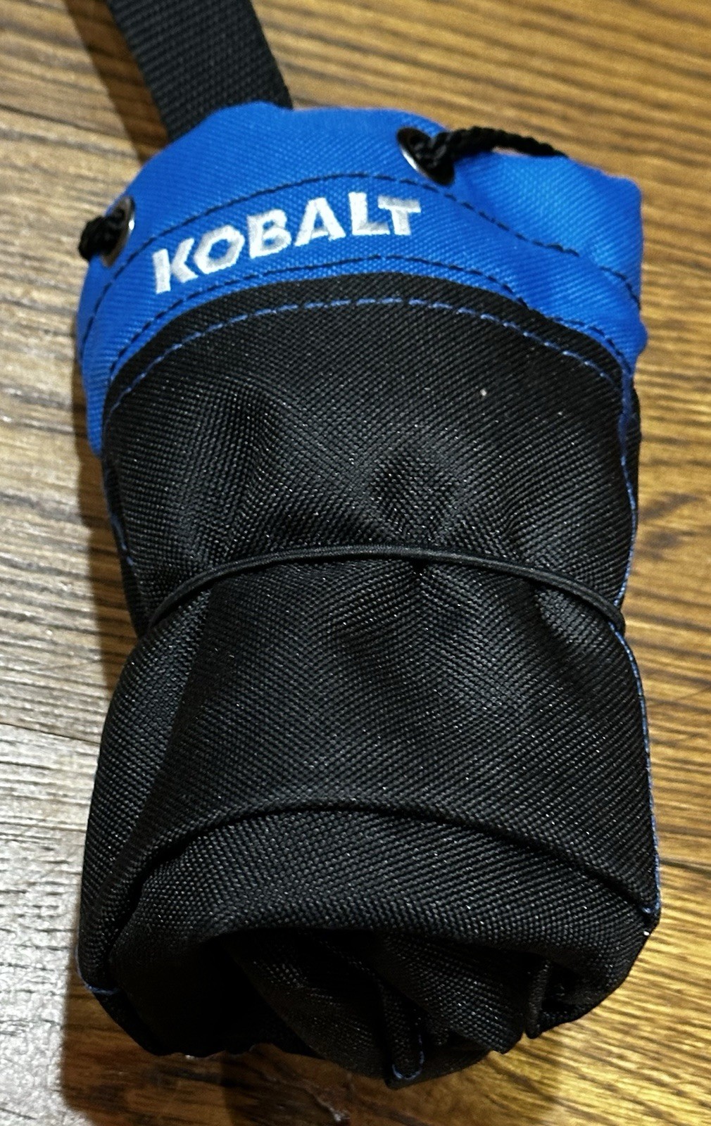 Kobalt Small Parts Bag—Black/Blue with 12 Pockets Divided Sections + Drawstring