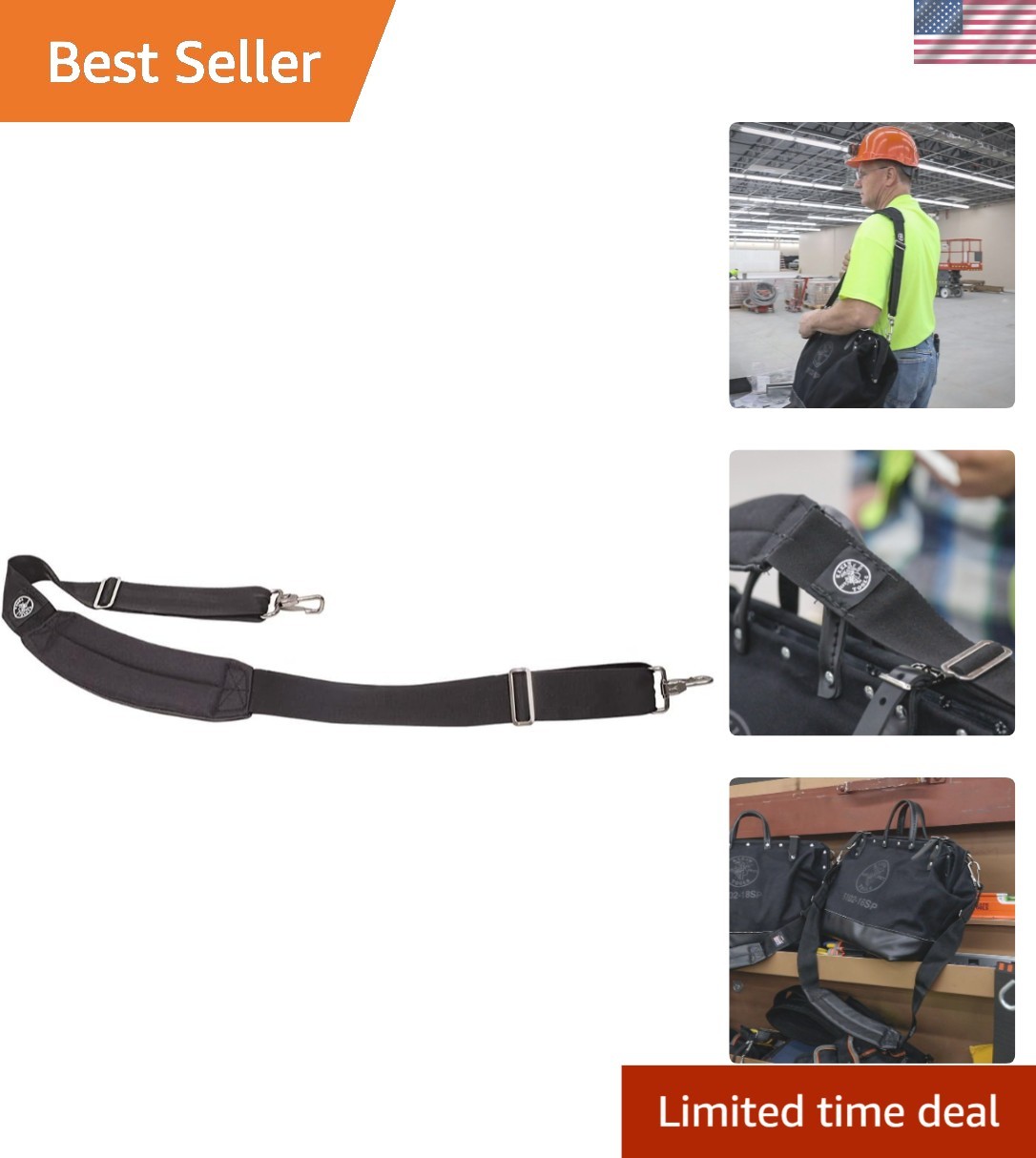 58889 Padded Adjustable Shoulder Strap, 37 to 55-Inch, for Tool Tote and 5003…