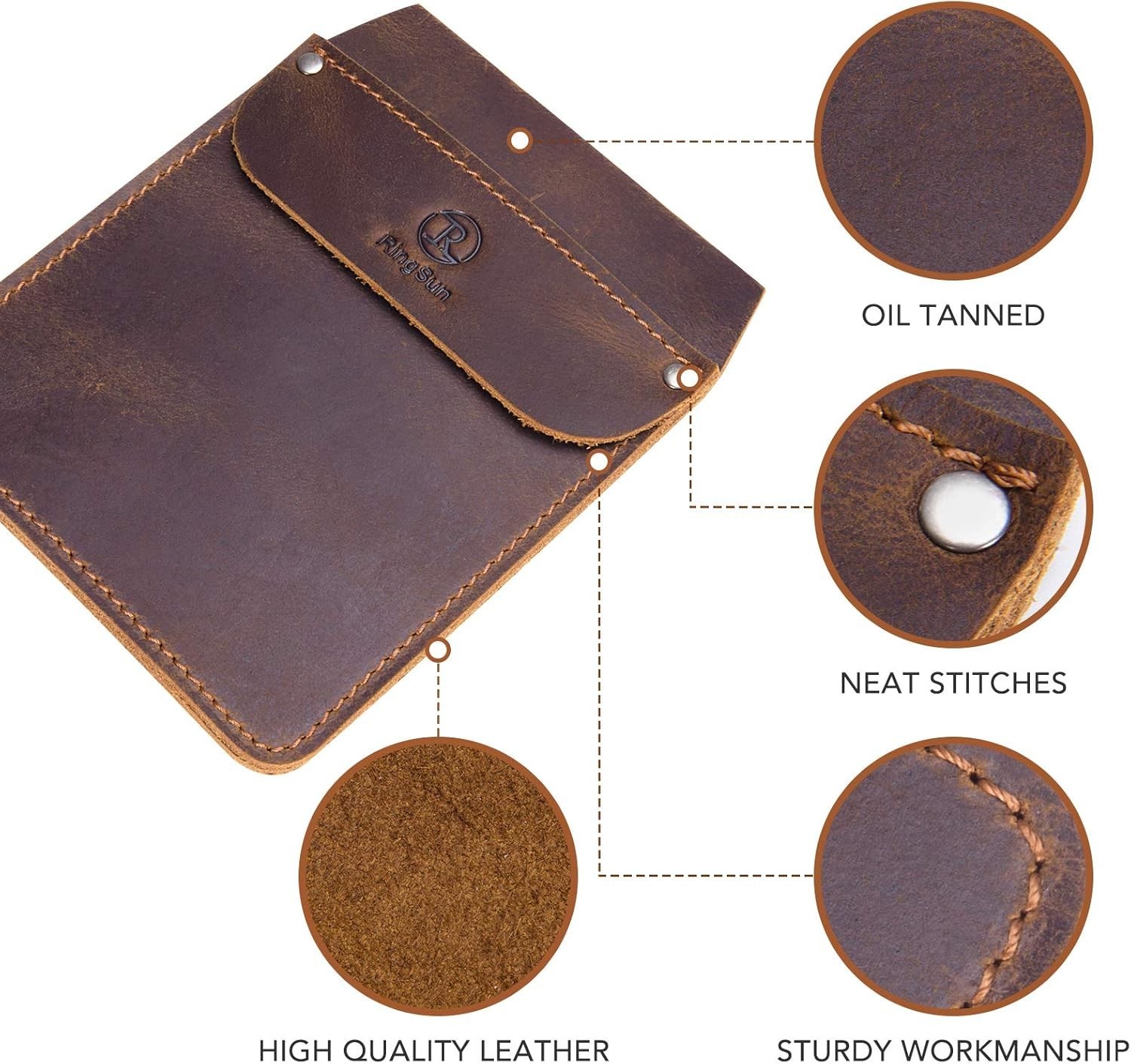 Leather Pocket Protector, Durable Tool Pouch for Men, Fits Jeans and Shirts