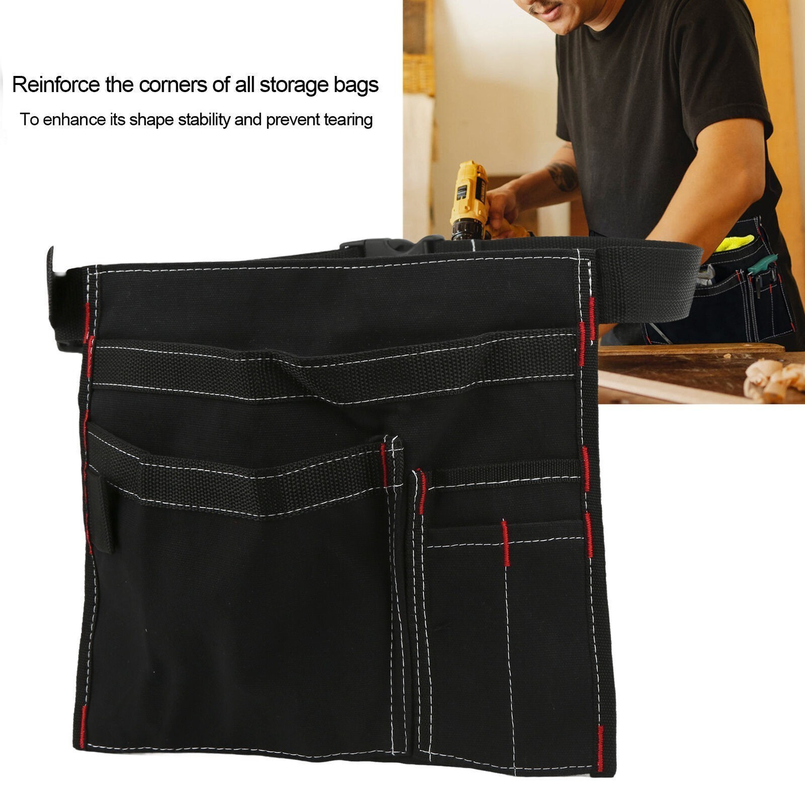 Tool Belt Bag Waist Hanging Canvas Organizer Storage Bag for Screw Nail Nut