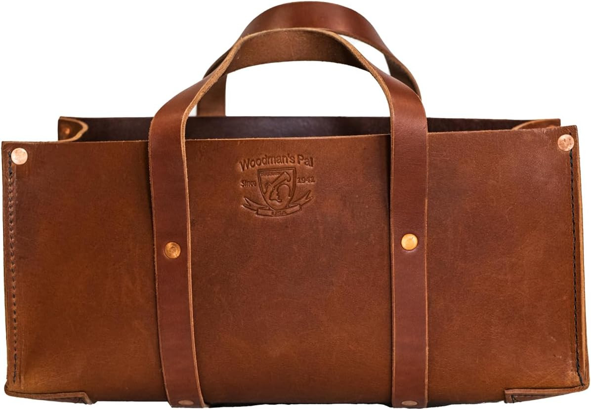 Premium Buffalo Leather Tote Tool Bag – Heavy Duty Organizer (Golden Brown)