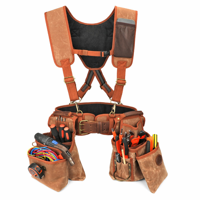 TOURBON Electrician/Carpenter/Framer Tool Contractor Vest Suspender Rig Beltbag