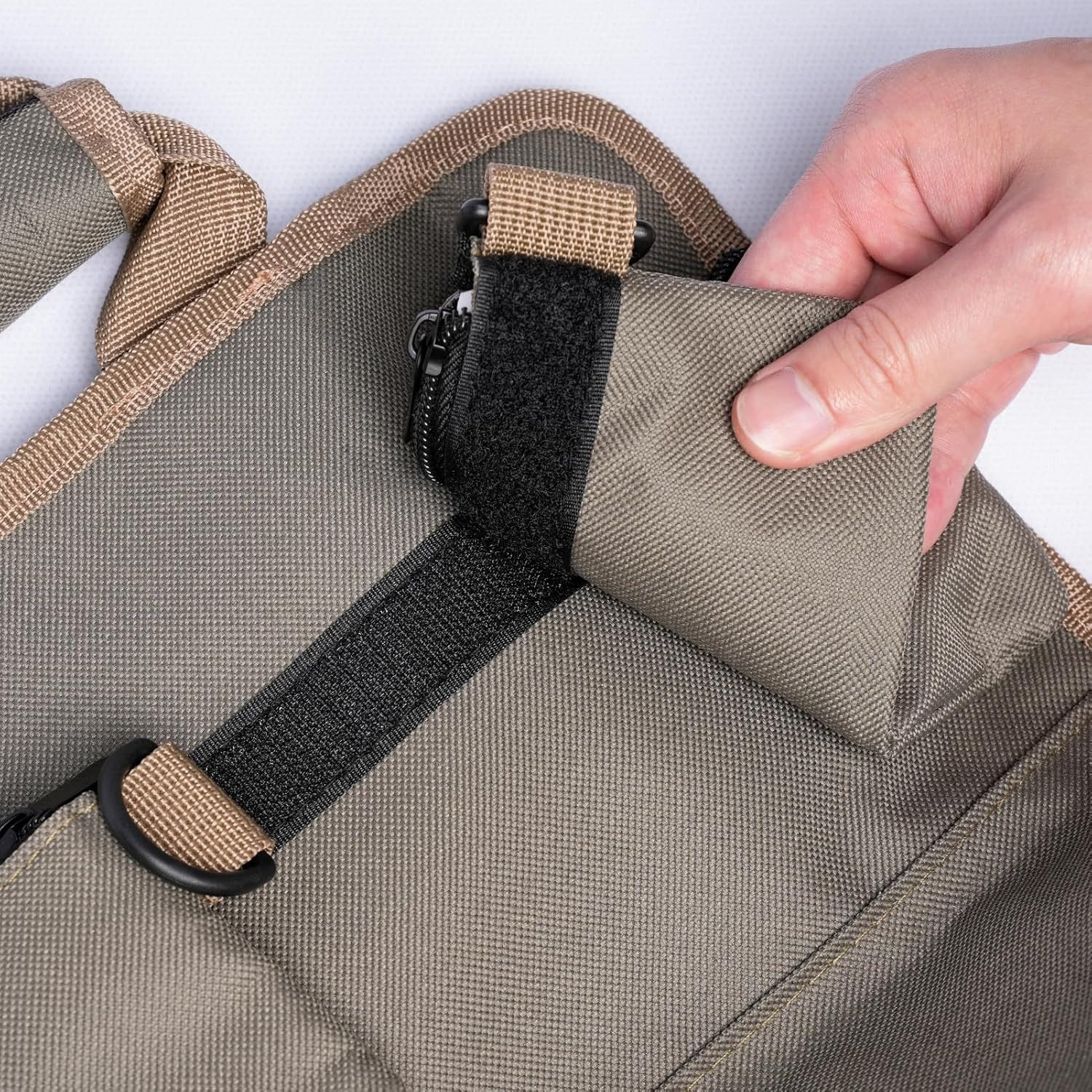 Roll Up Tool Bag Army Green Portable Tool Organizer with Detachable Pouches