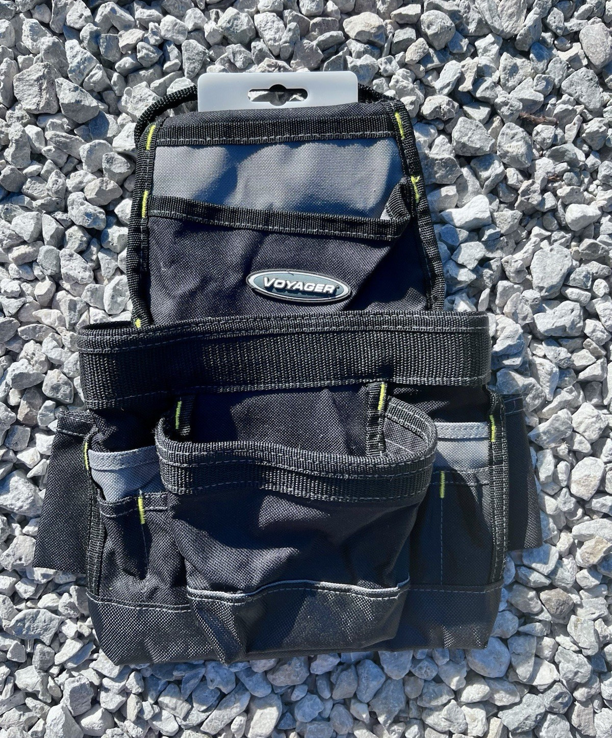 Voyager Nylon Tool Pouch, Black/Gray, Belt Loop, Multiple Pockets