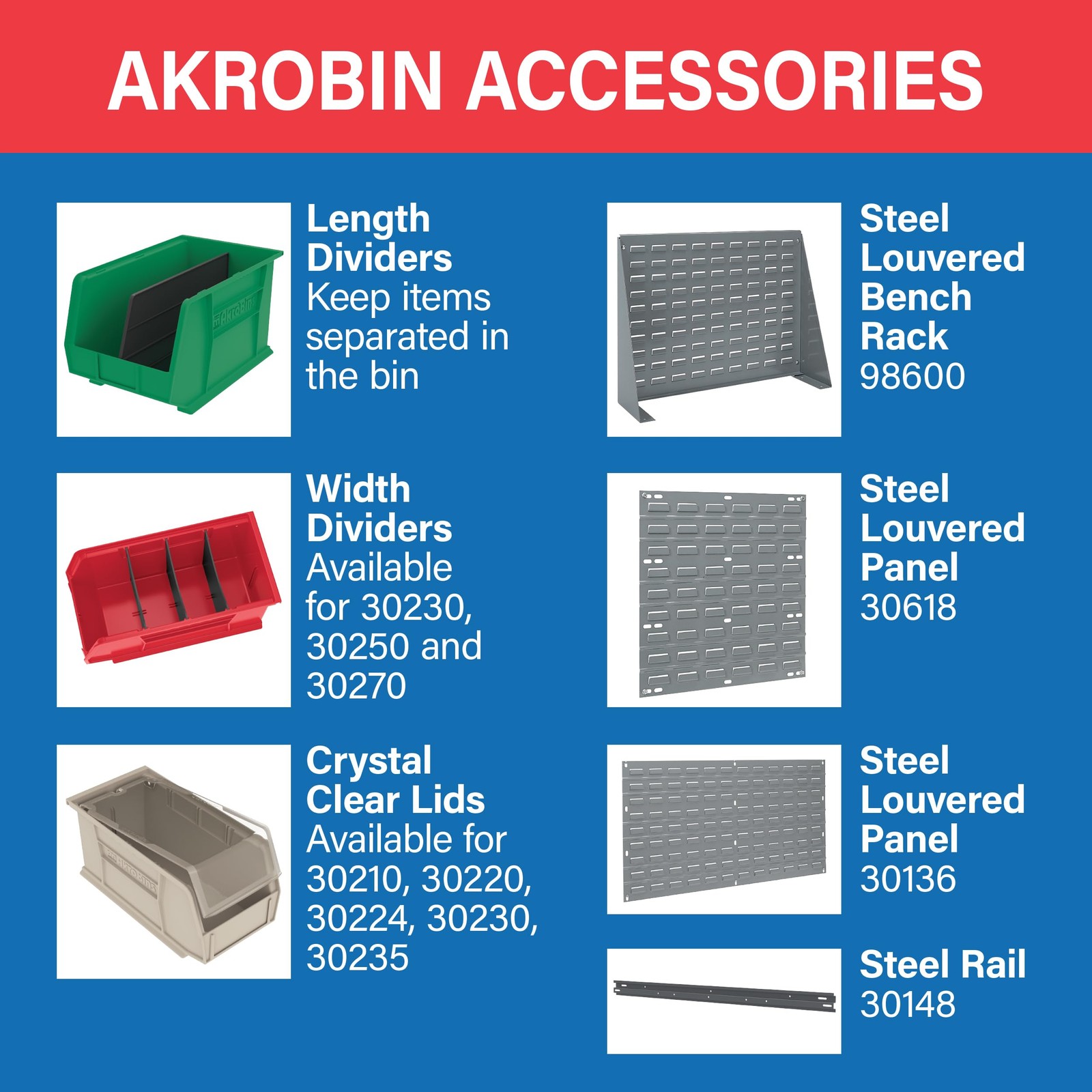 30220 AkroBins Plastic Hanging Stackable Storage Organizer Bin, 7-Inch x 4-Inch