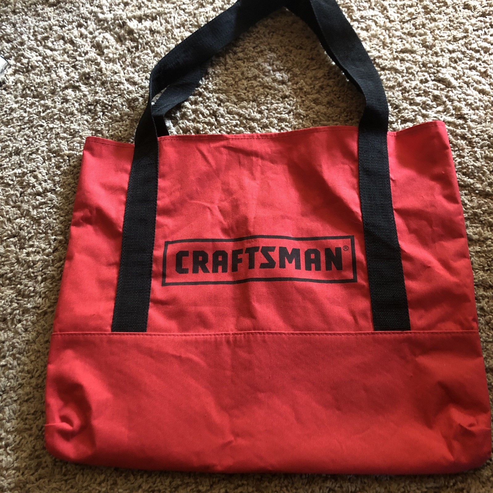 Craftsman Tool Tote Bag 18″ x 15.5″ w/Spots/Stains Polyester Book Toy w/Handles