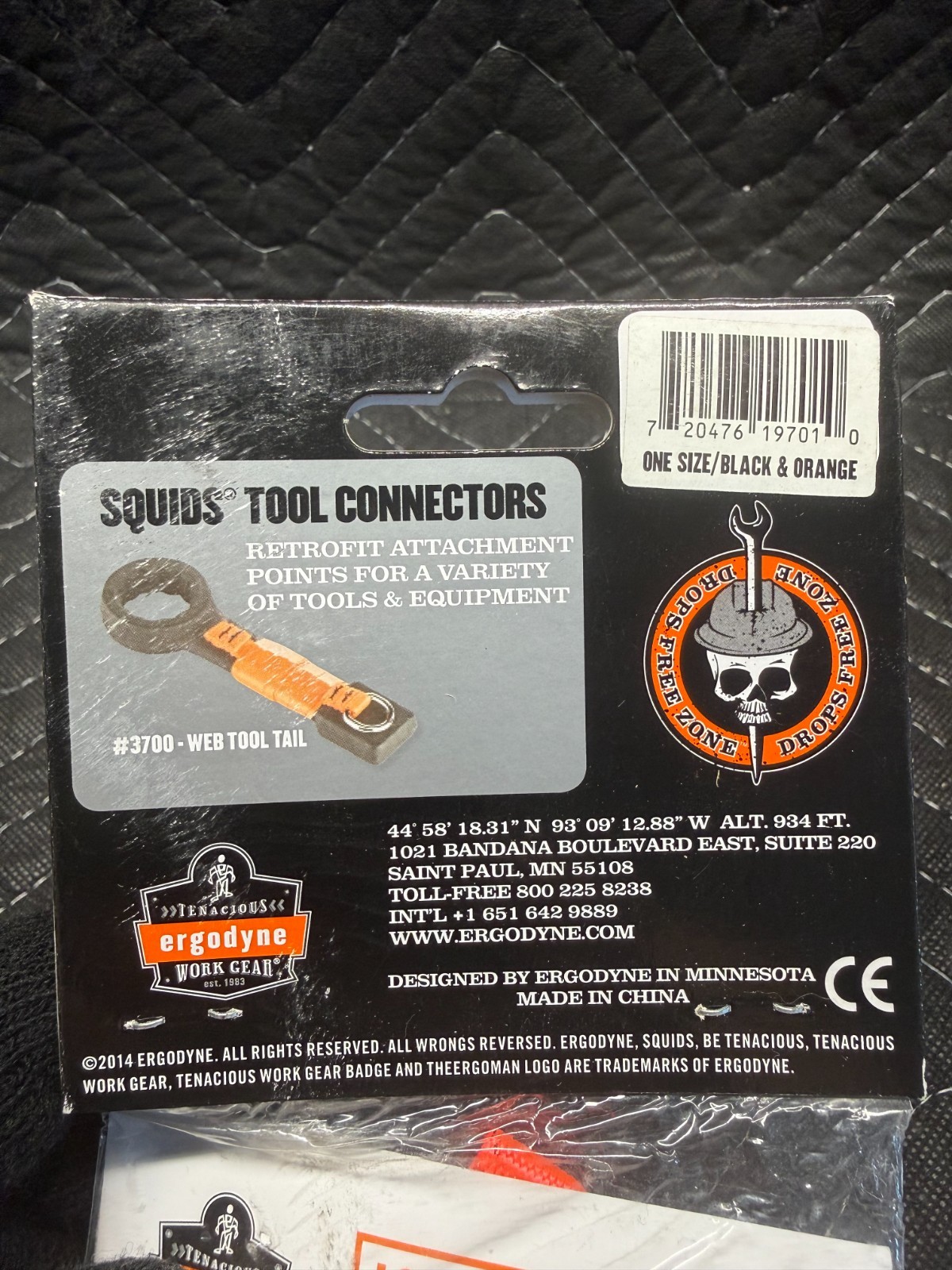 Ergodyne Squids 3700 3.5In Black Web Tool Tail – 2Lb