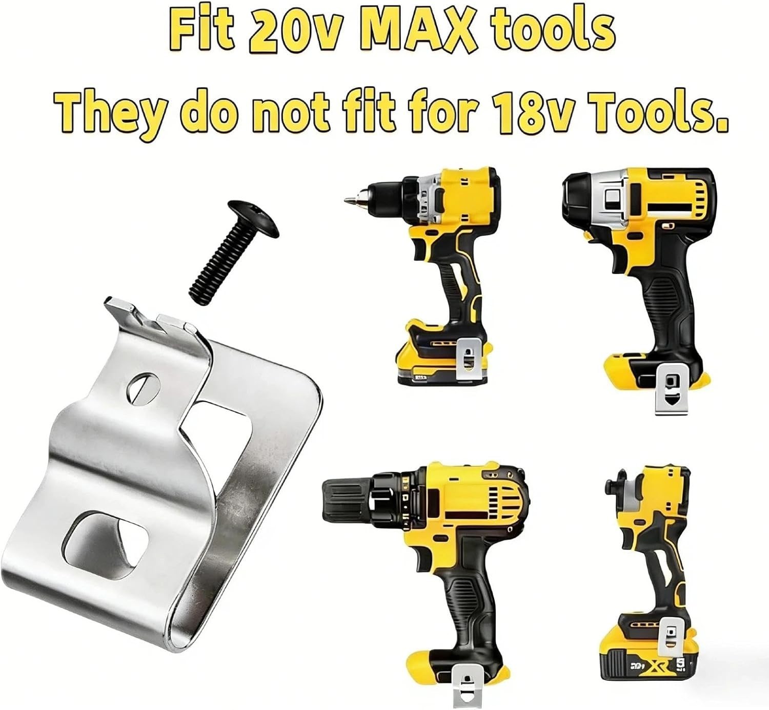 Efficient 9-Pack Belt Clip Hooks for Dewalt 20V MAX Tools with Screws Included