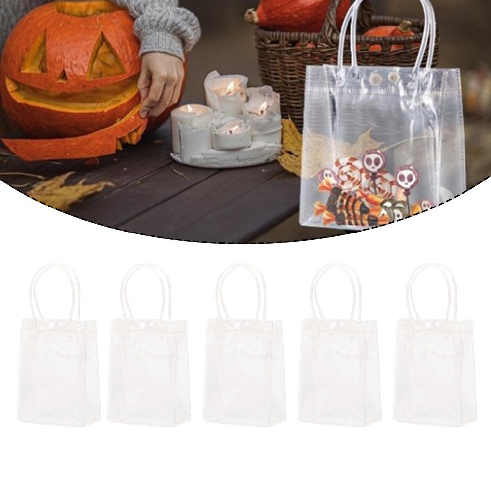 Clear PVC Plastic Tote Bag with Buttons Secure Packaging Solution Pack of 5