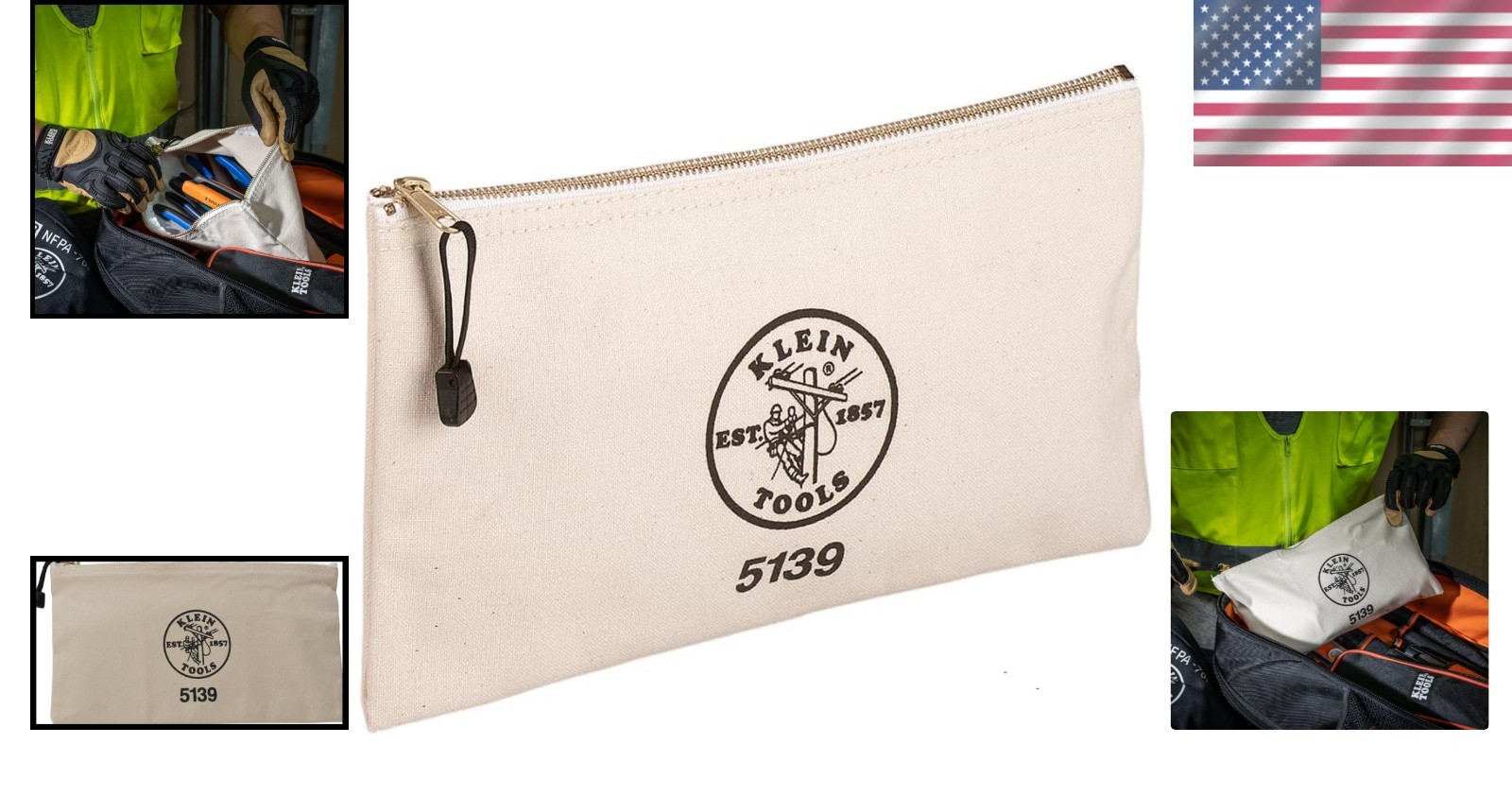 Versatile Heavy Duty Zipper Tool Bag – 12.5″ x 7″ Canvas Pouch for Easy Access