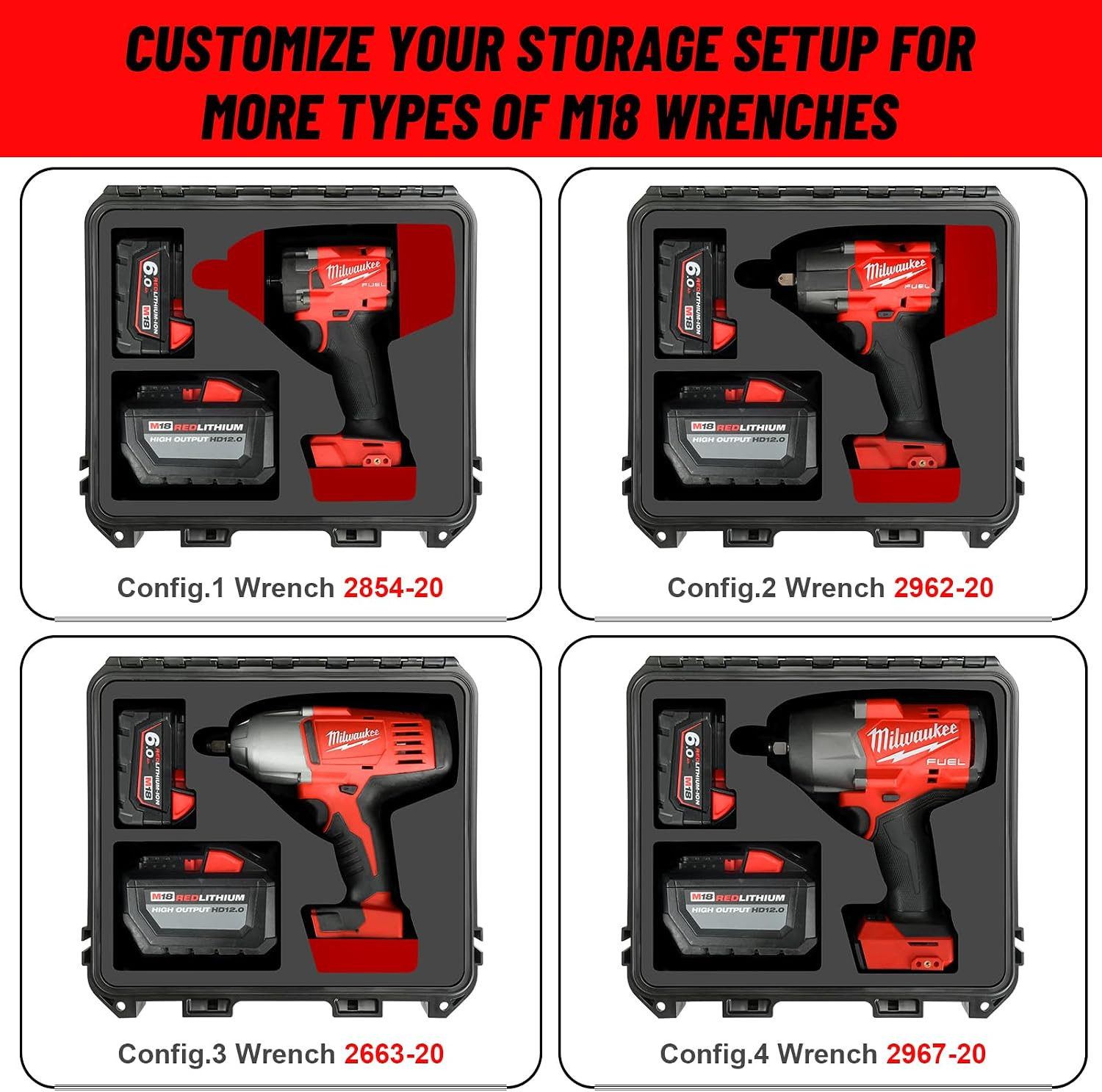 Milwaukee Impact Case for M18 Torque Wrench Hard Waterproof Case | for Electrici