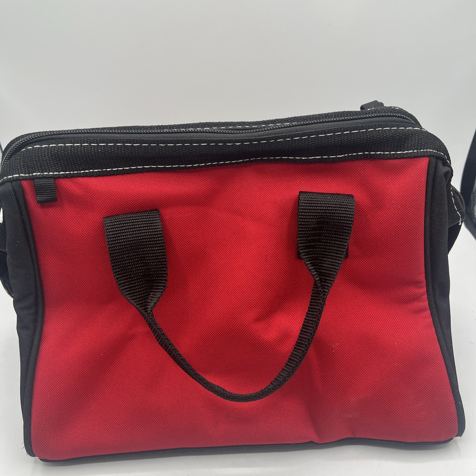 NWOT Husky 12-Inch Tool Bag (12 x 9 x 8 inch) Heavy Canvas Red Black #G09