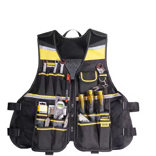 Multi Pocket Tool Vest Multipurpose Personal Storage Compartments Shoulder Strap