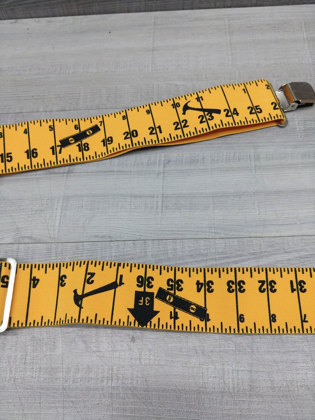 CLC Construction Suspenders Custom Leather Craft Heavy Duty Ruler Print 2” Wide