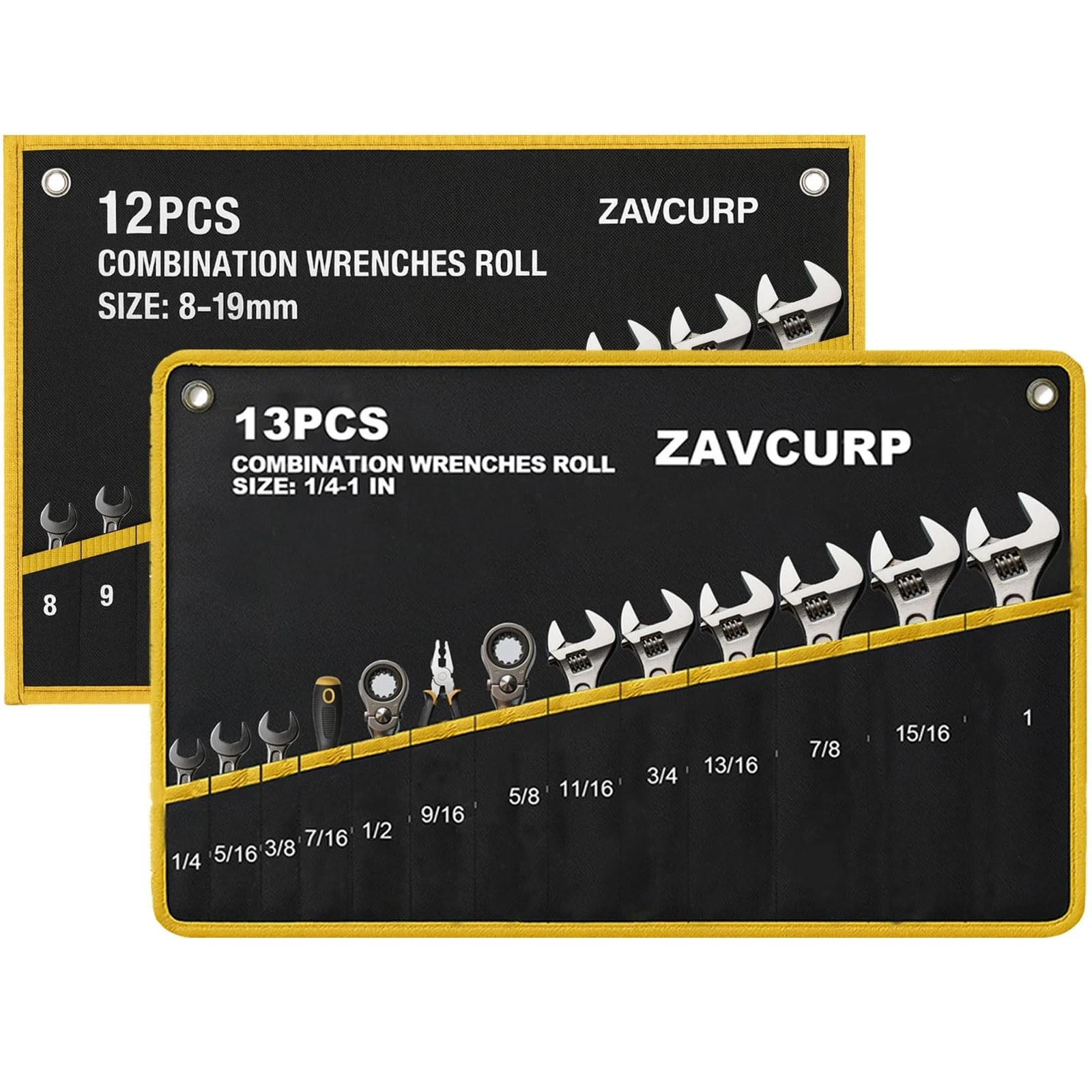 2PCS Wrench Roll Up Pouch Wrench Organizer Roll Up Tool Roll Up Bag Heavy