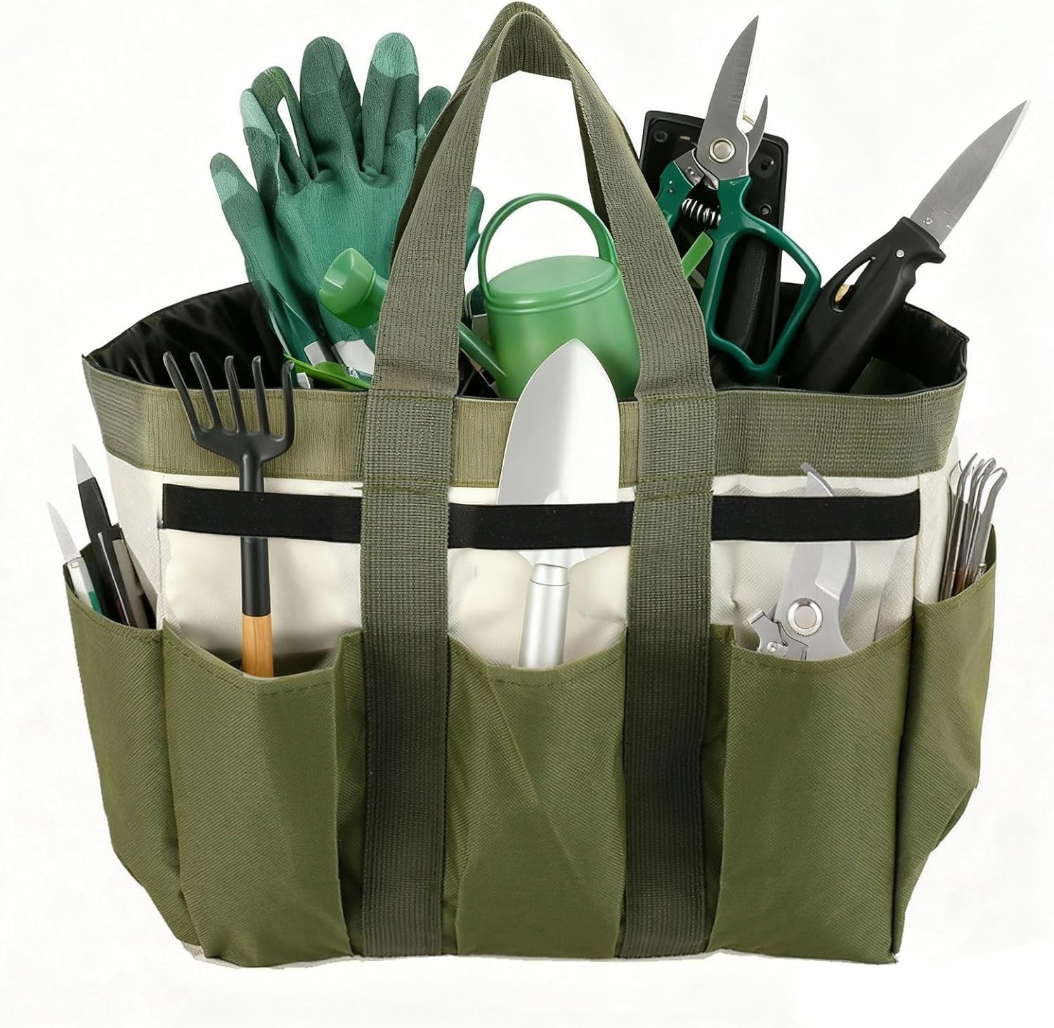 Garden Tool Bag Organizer, Tote Storage 14.57 x 7.09 x 11.81 inches, Green