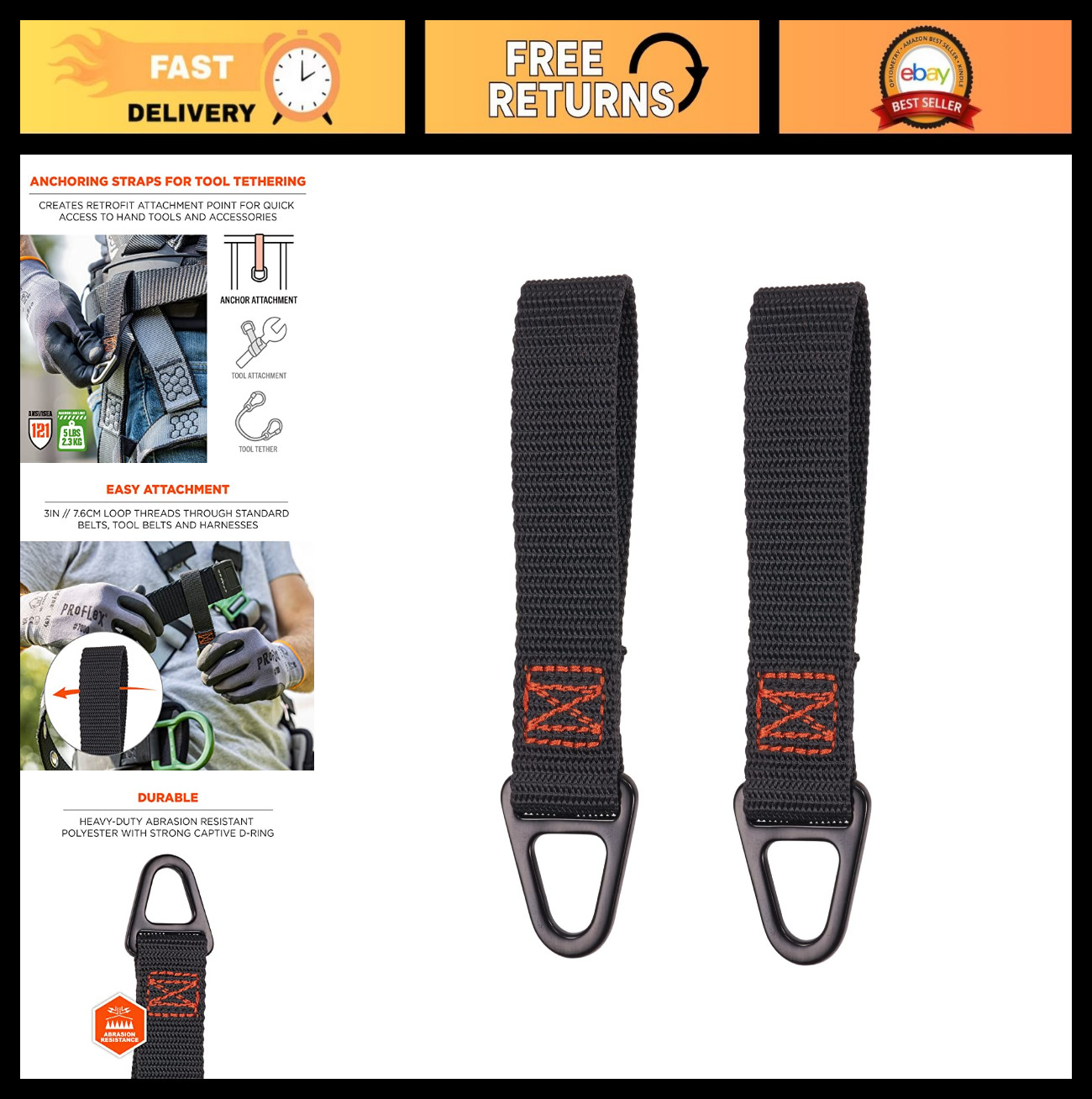 Tool Belt Loop Attachment for Tool Tethering – Heavy Duty, 5lbs Capacity