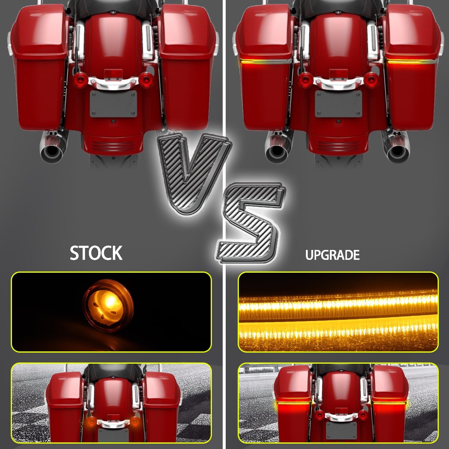 Saddle bag LED Tail Lights Smoked Saddlebag Brake Running Light with Sequenti…